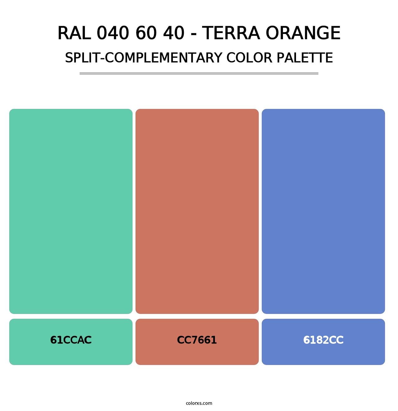RAL 040 60 40 - Terra Orange - Split-Complementary Color Palette