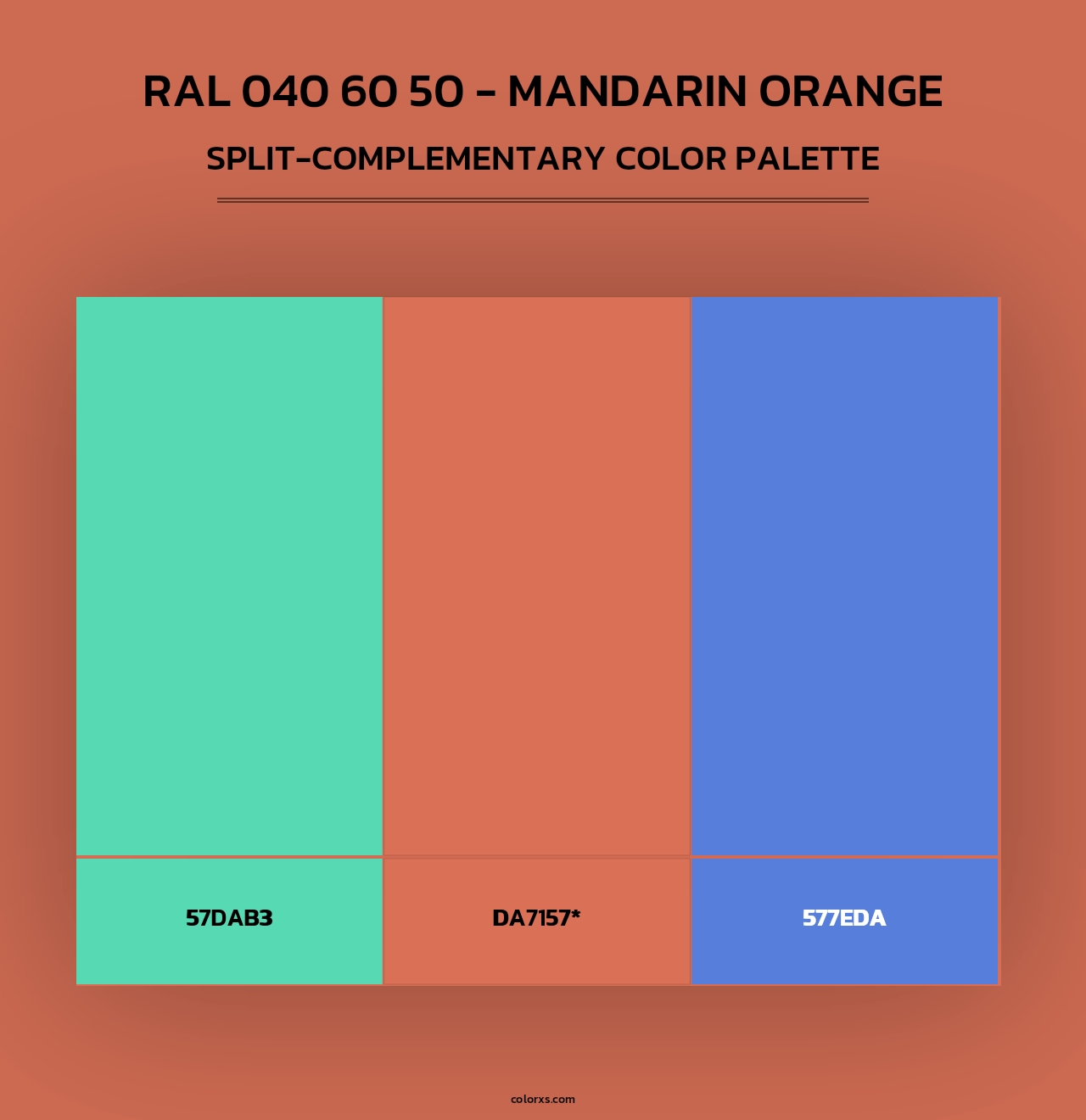 RAL 040 60 50 - Mandarin Orange - Split-Complementary Color Palette