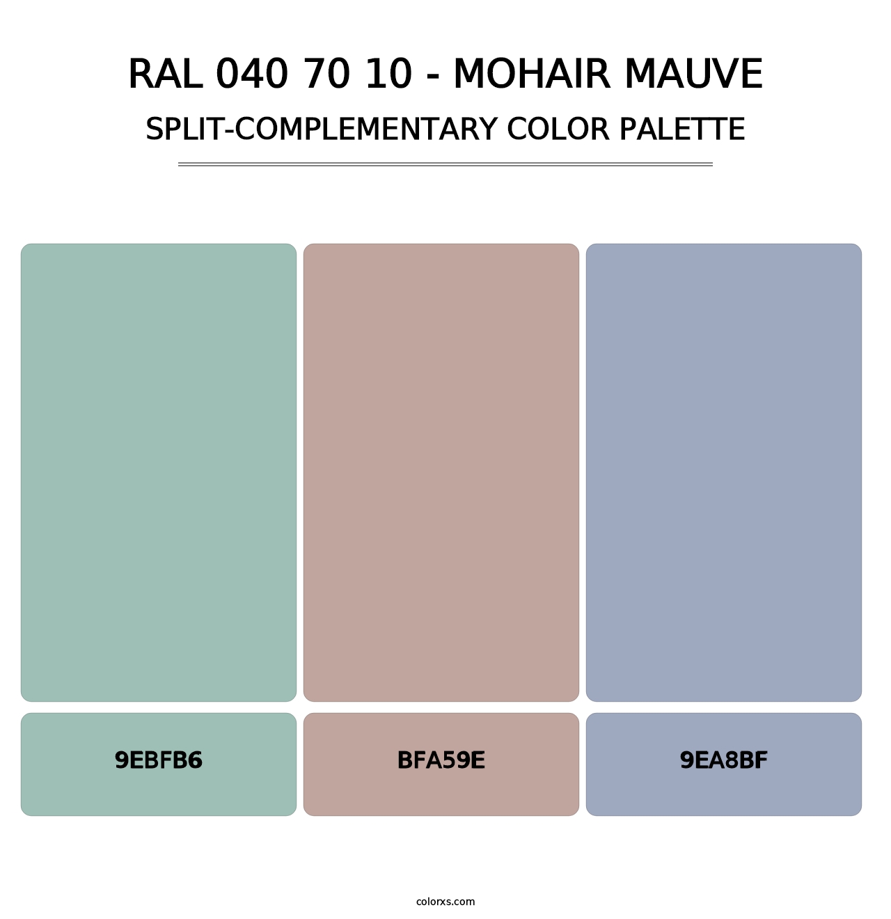 RAL 040 70 10 - Mohair Mauve - Split-Complementary Color Palette