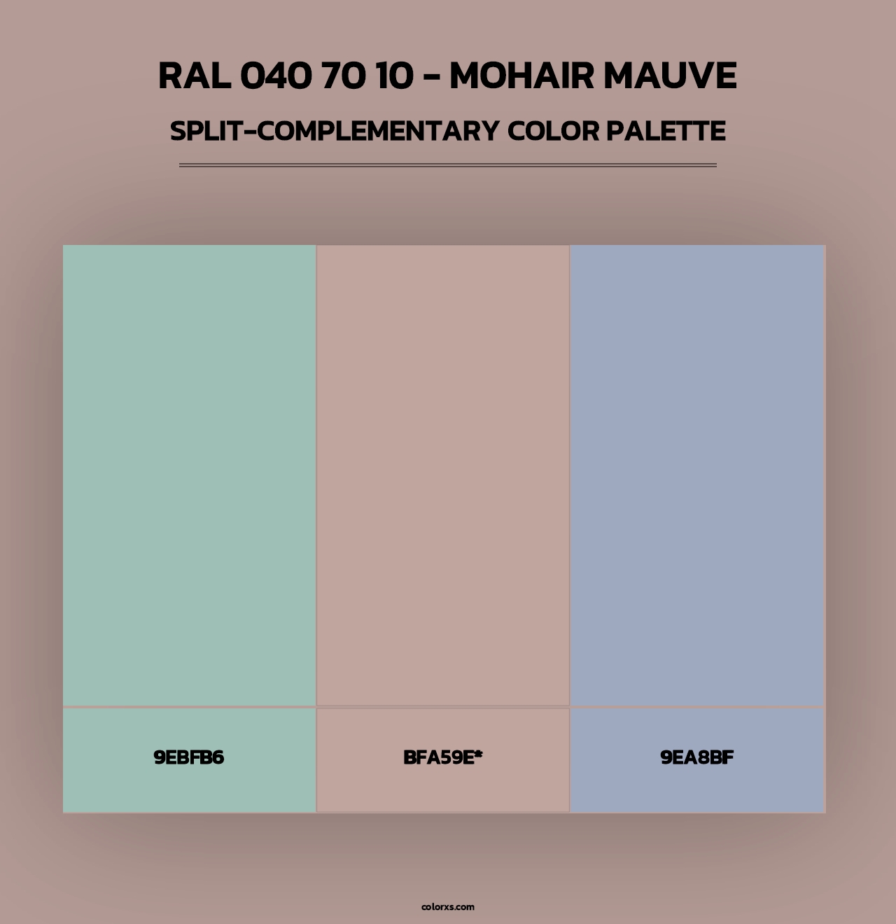 RAL 040 70 10 - Mohair Mauve - Split-Complementary Color Palette