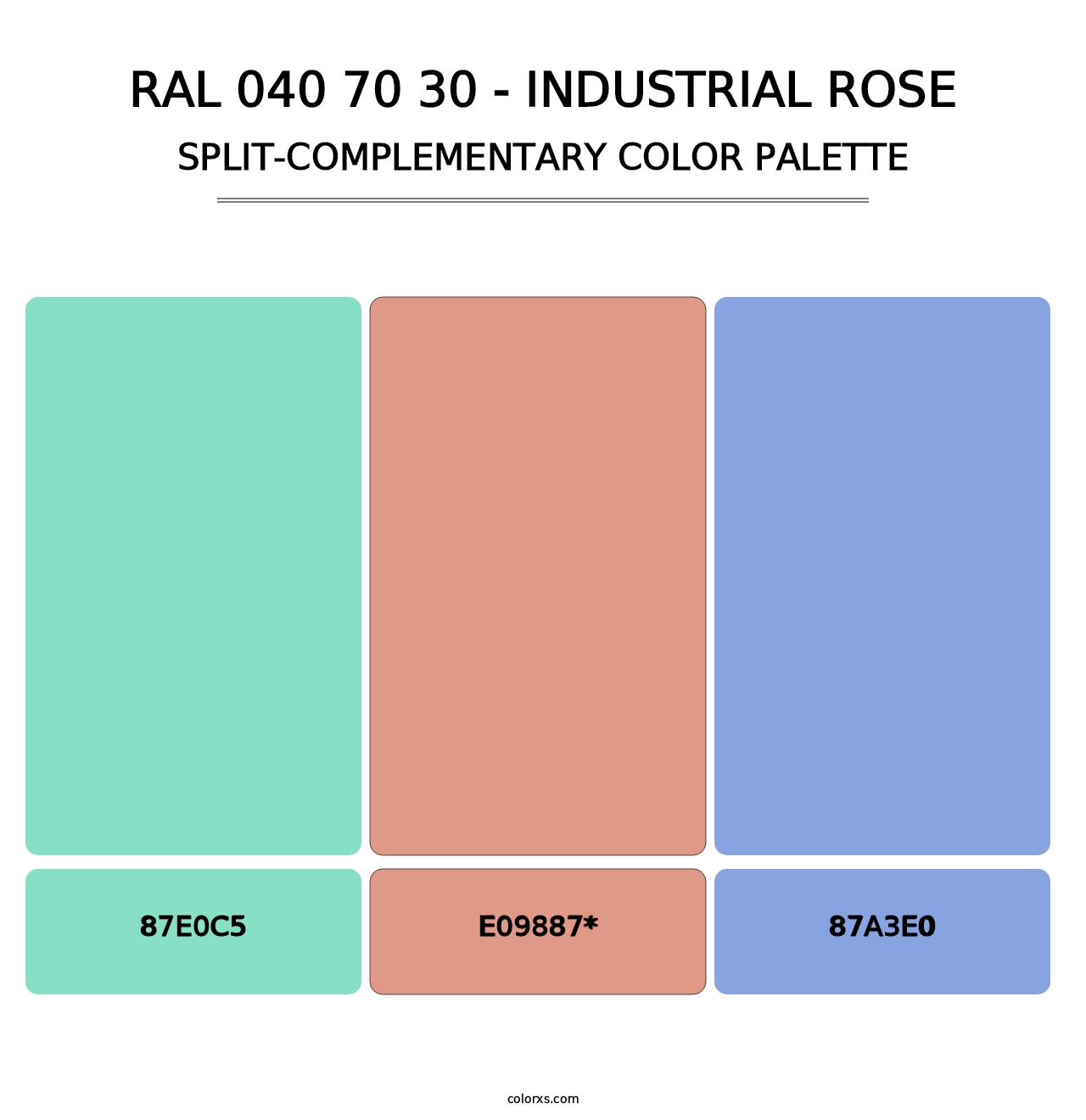 RAL 040 70 30 - Industrial Rose - Split-Complementary Color Palette