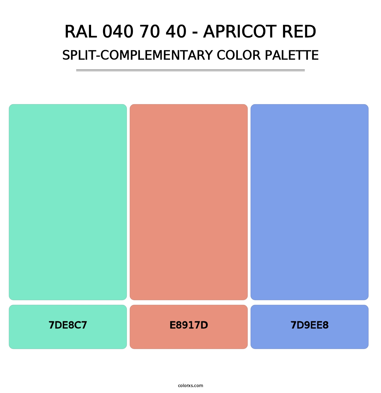 RAL 040 70 40 - Apricot Red - Split-Complementary Color Palette