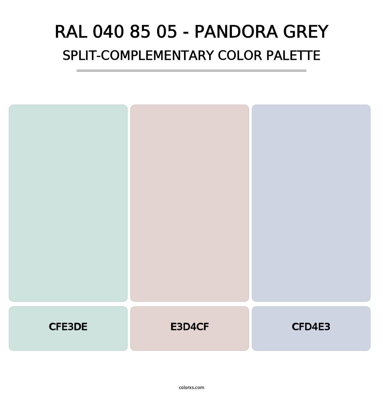 RAL 040 85 05 - Pandora Grey - Split-Complementary Color Palette