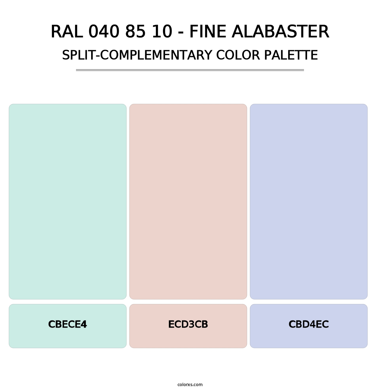RAL 040 85 10 - Fine Alabaster - Split-Complementary Color Palette