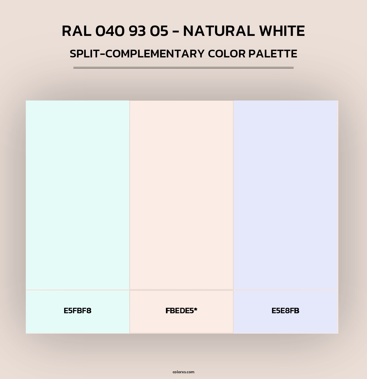 RAL 040 93 05 - Natural White - Split-Complementary Color Palette