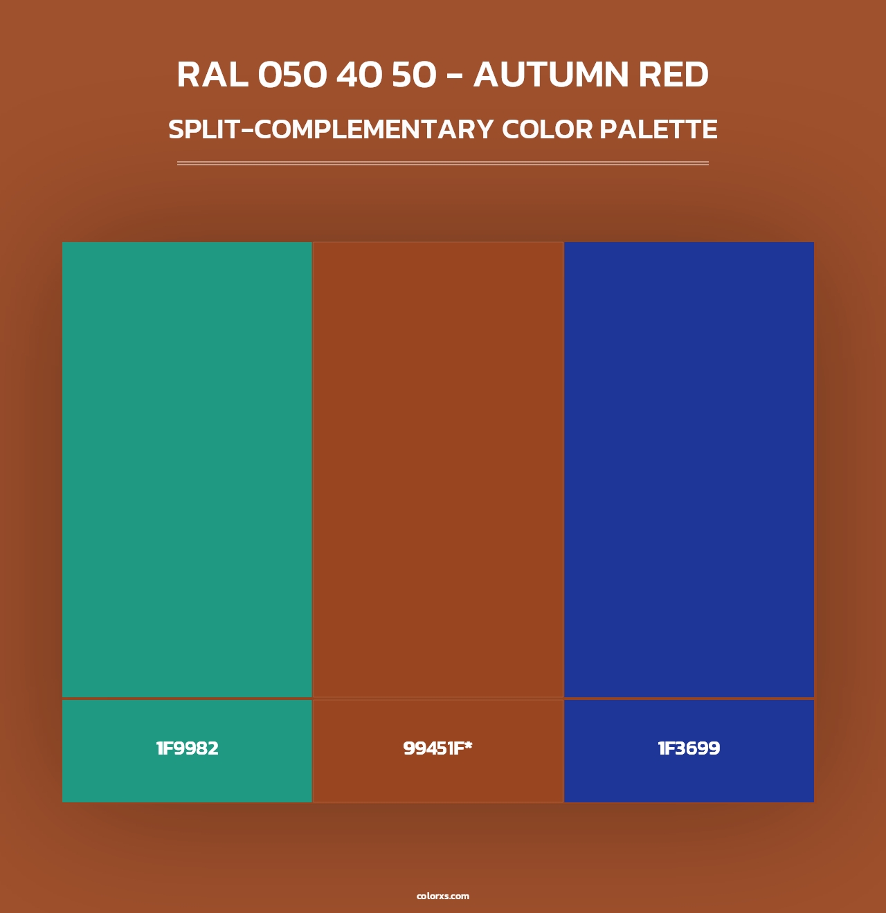 RAL 050 40 50 - Autumn Red - Split-Complementary Color Palette