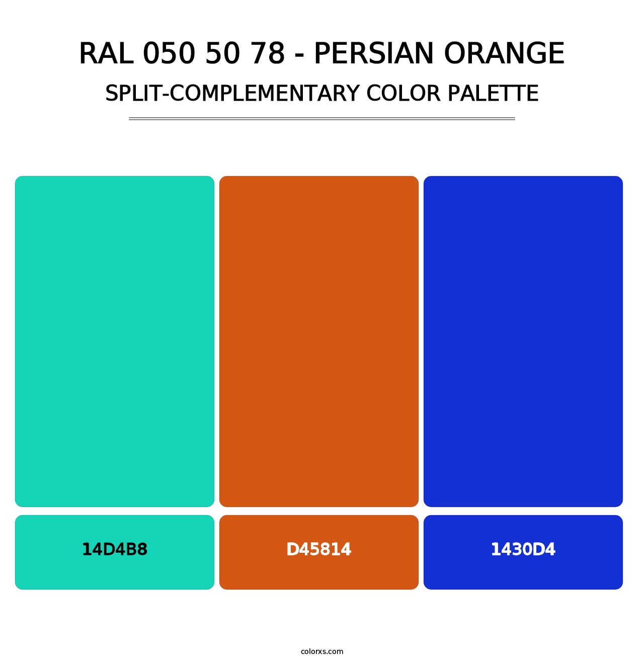 RAL 050 50 78 - Persian Orange - Split-Complementary Color Palette