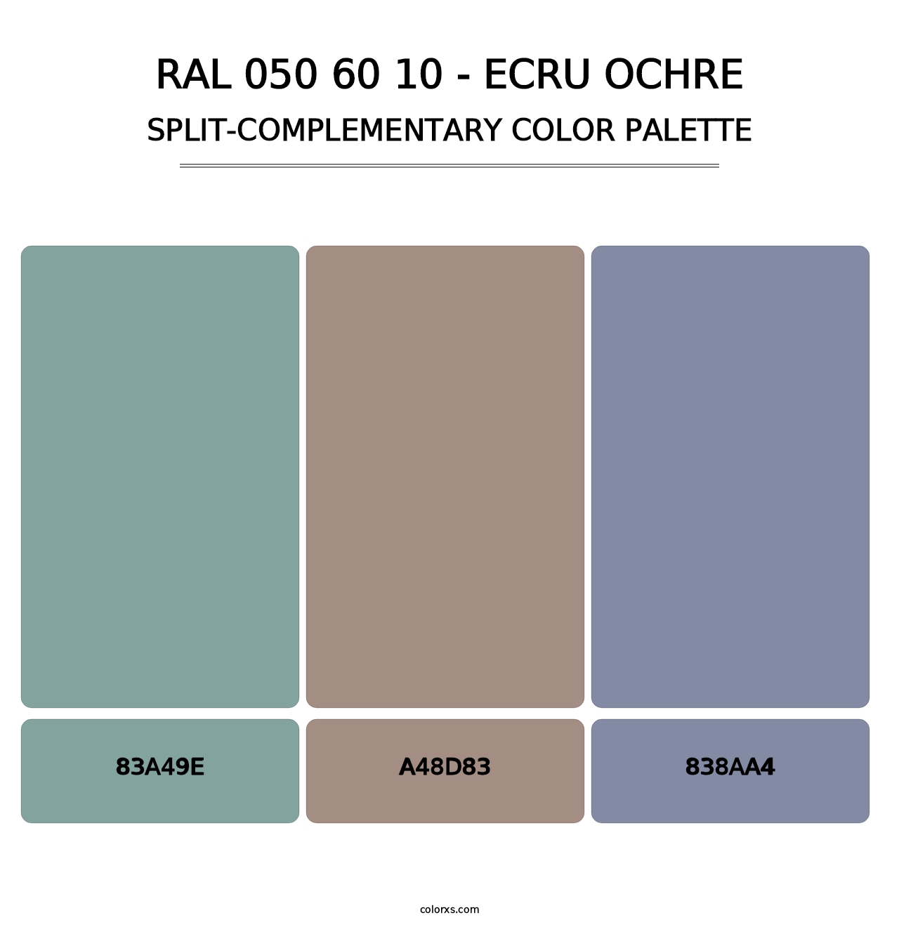 RAL 050 60 10 - Ecru Ochre - Split-Complementary Color Palette