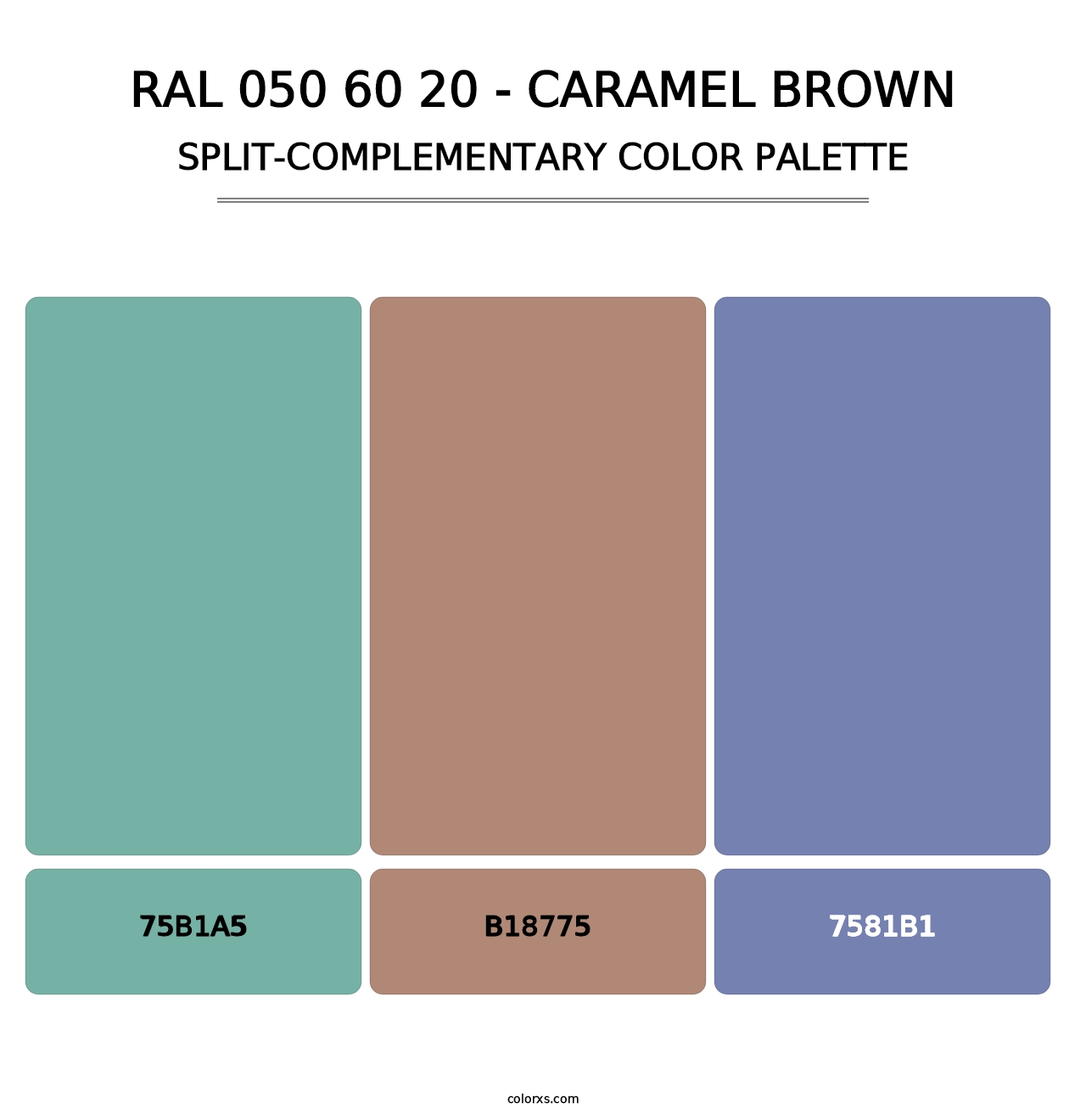 RAL 050 60 20 - Caramel Brown - Split-Complementary Color Palette