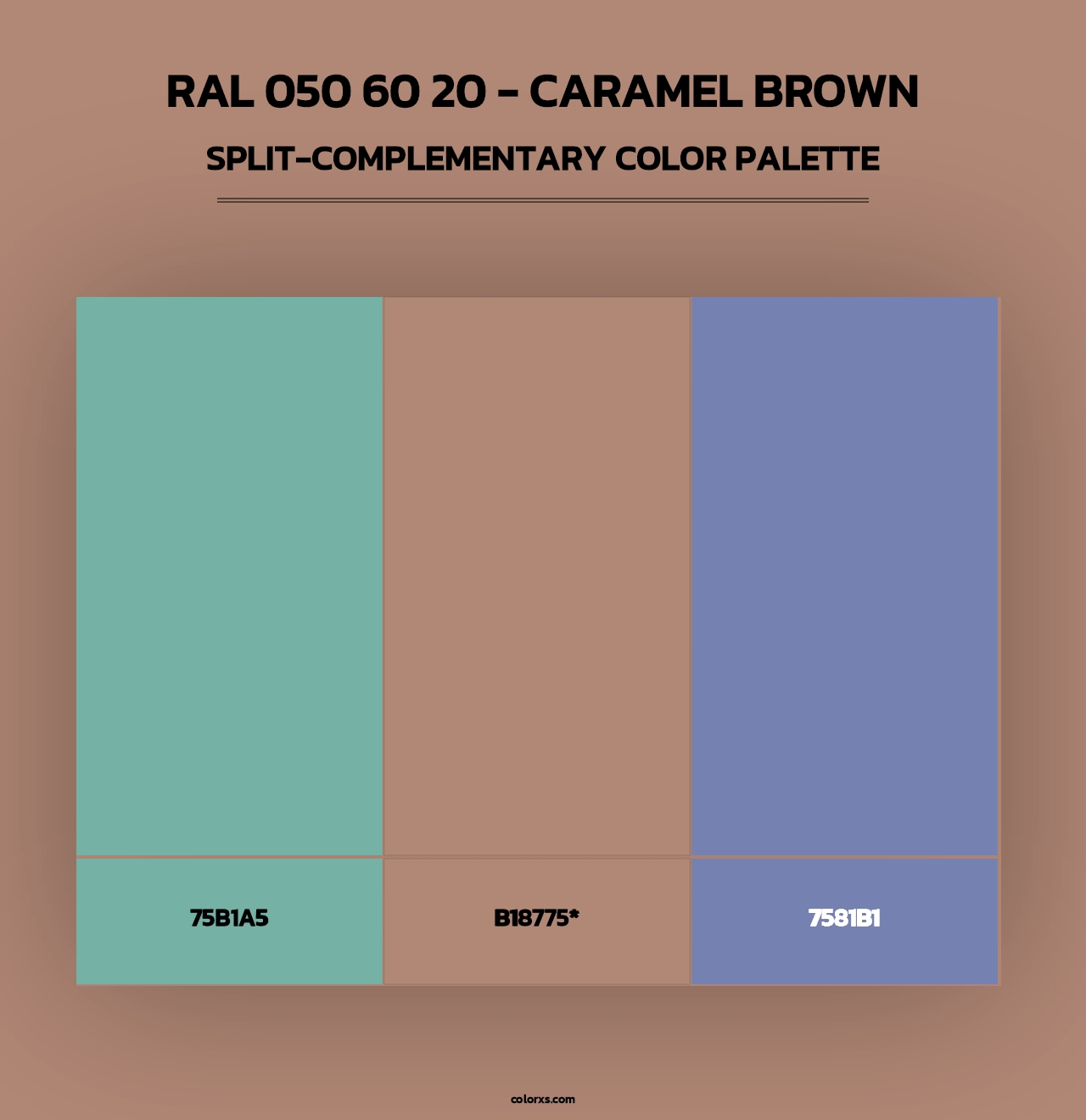 RAL 050 60 20 - Caramel Brown - Split-Complementary Color Palette