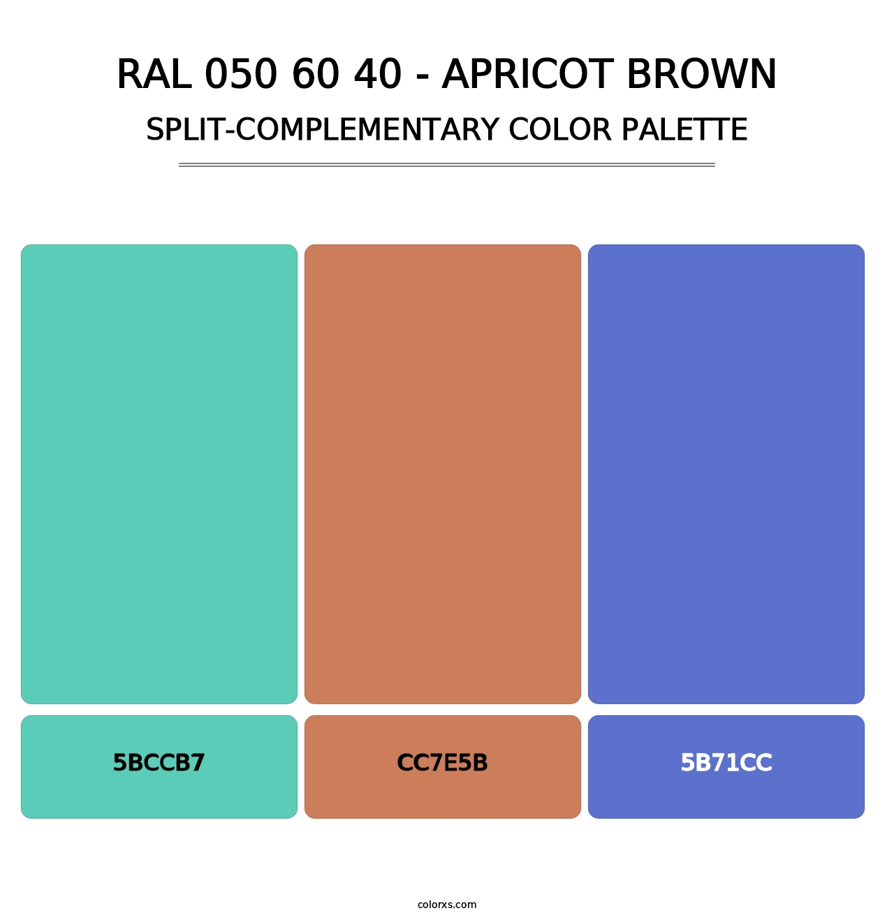 RAL 050 60 40 - Apricot Brown - Split-Complementary Color Palette