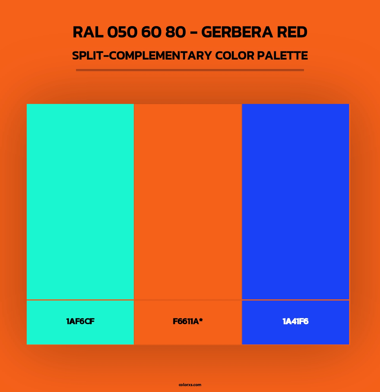 RAL 050 60 80 - Gerbera Red - Split-Complementary Color Palette