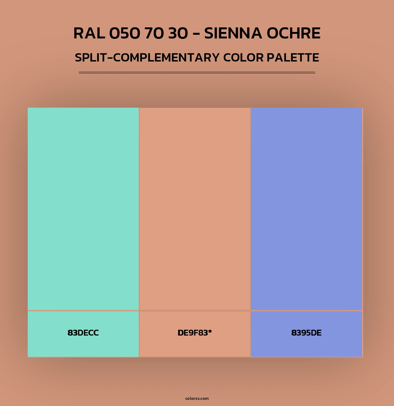 RAL 050 70 30 - Sienna Ochre - Split-Complementary Color Palette