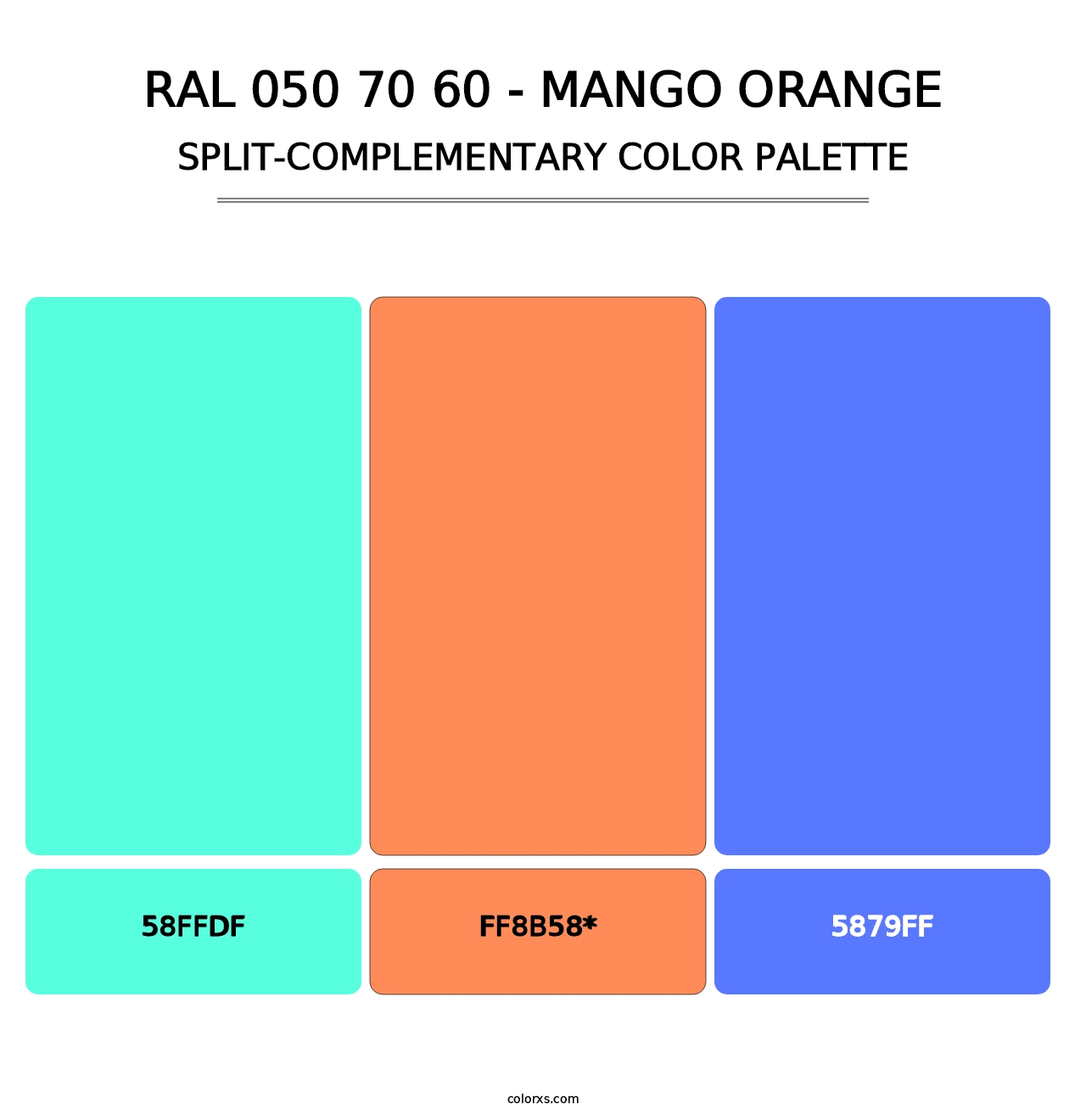 RAL 050 70 60 - Mango Orange - Split-Complementary Color Palette