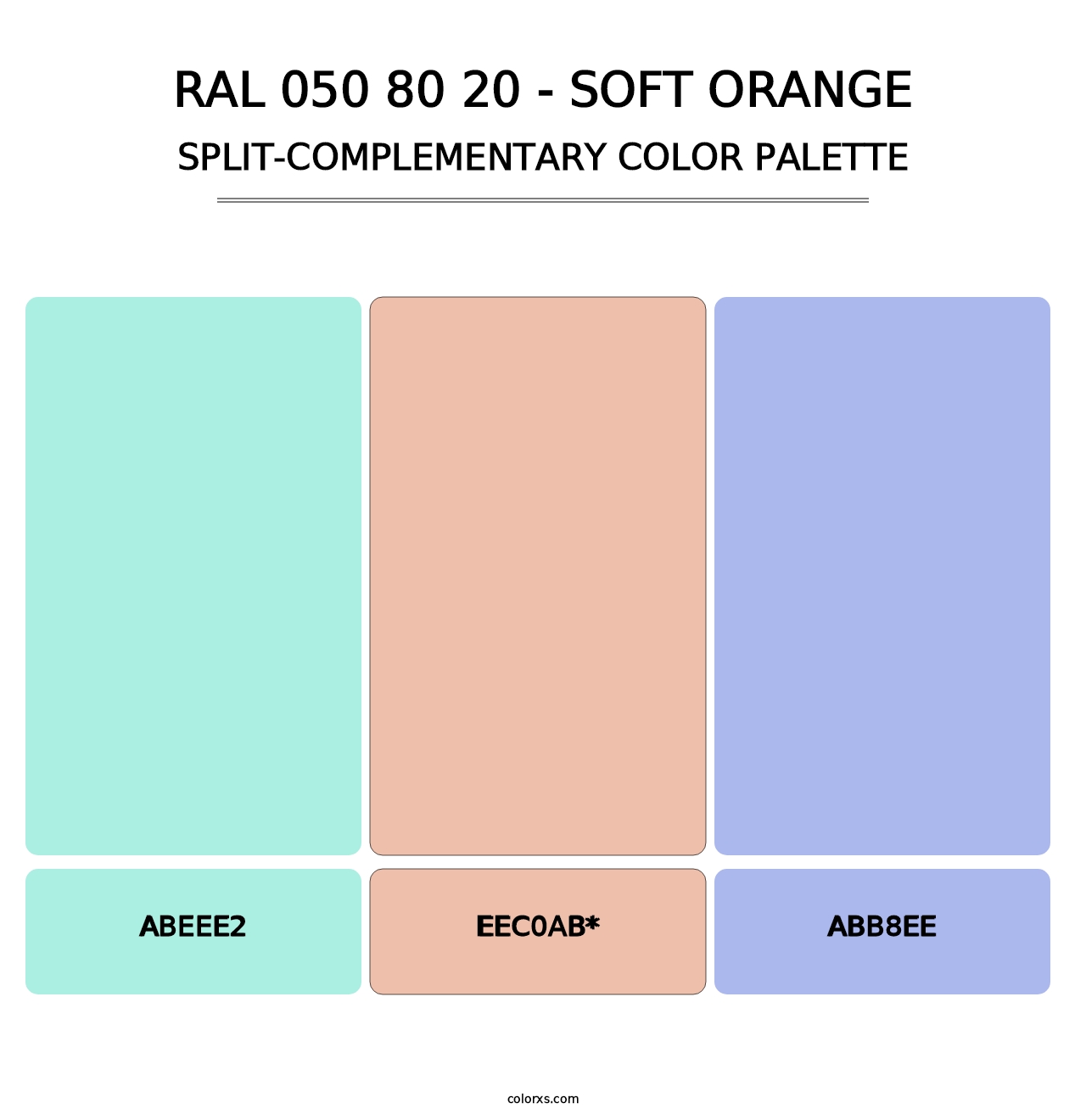 RAL 050 80 20 - Soft Orange - Split-Complementary Color Palette
