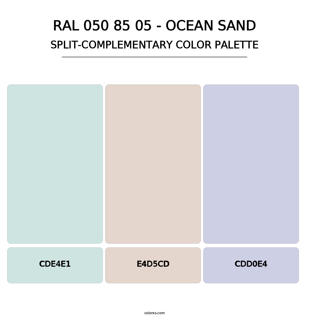 RAL 050 85 05 - Ocean Sand - Split-Complementary Color Palette