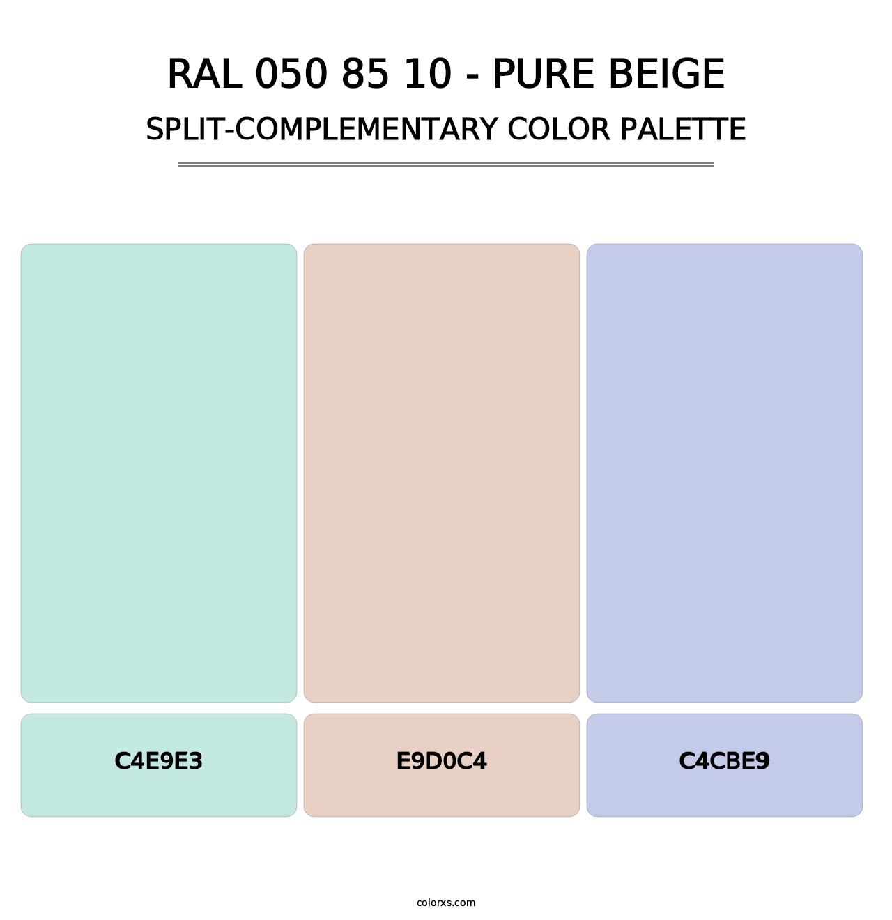 RAL 050 85 10 - Pure Beige - Split-Complementary Color Palette