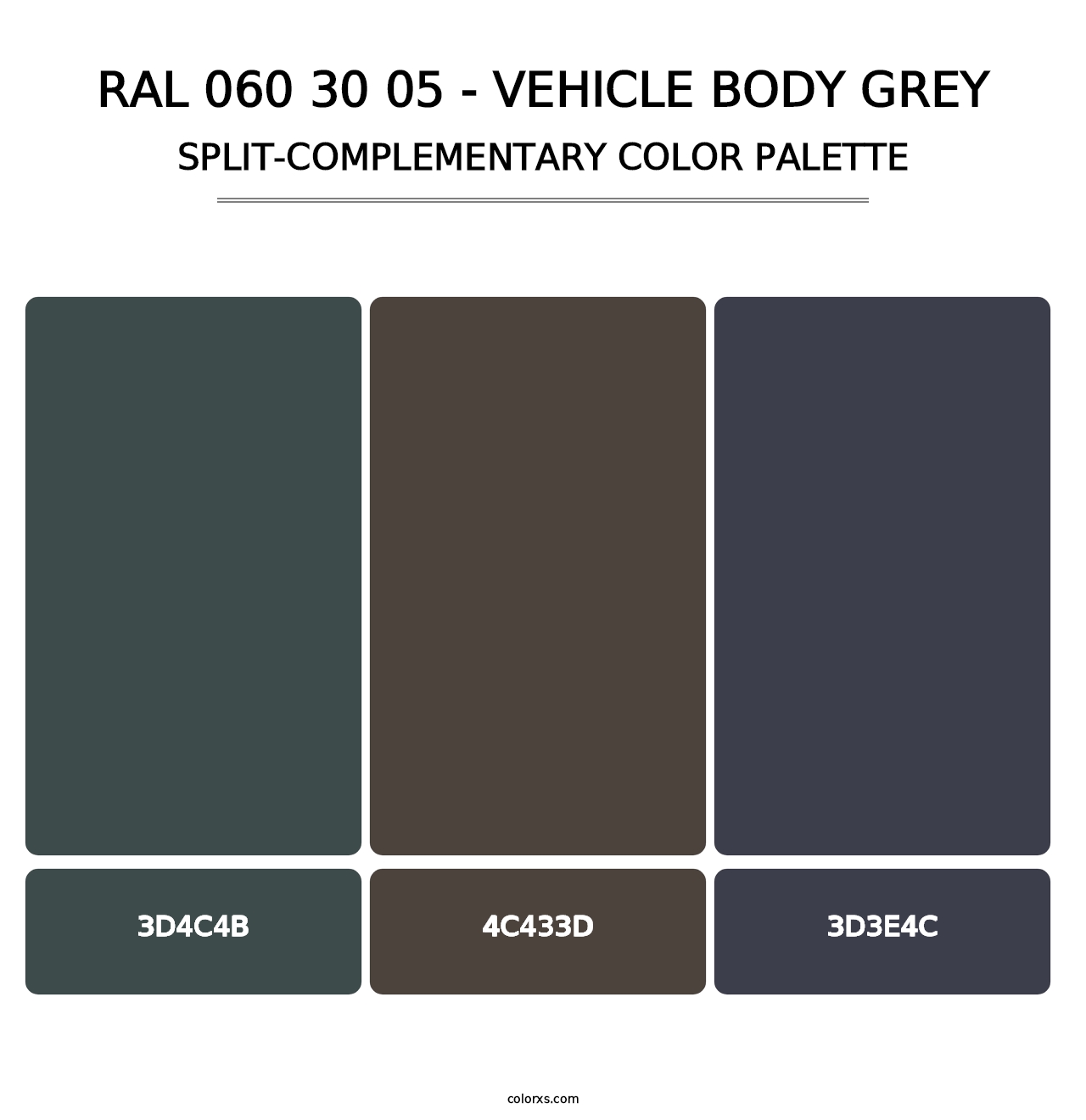RAL 060 30 05 - Vehicle Body Grey - Split-Complementary Color Palette