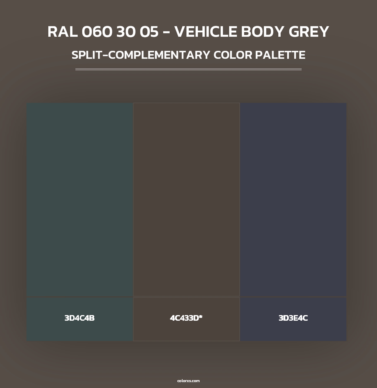 RAL 060 30 05 - Vehicle Body Grey - Split-Complementary Color Palette