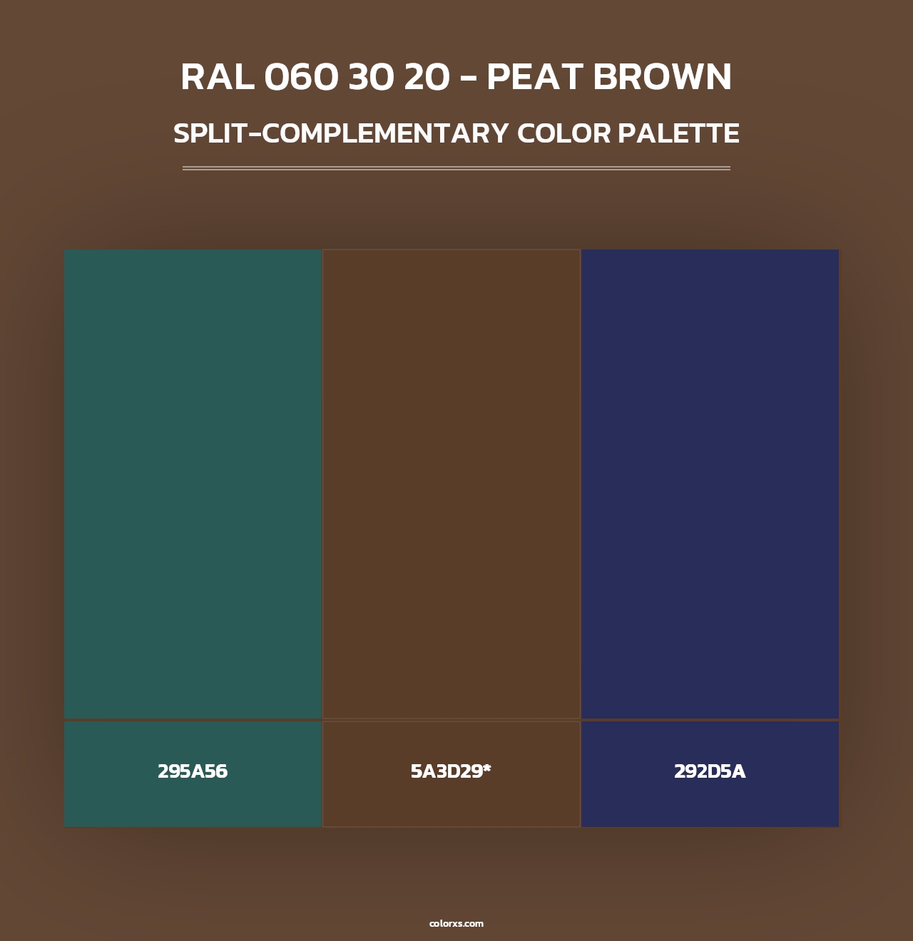 RAL 060 30 20 - Peat Brown - Split-Complementary Color Palette