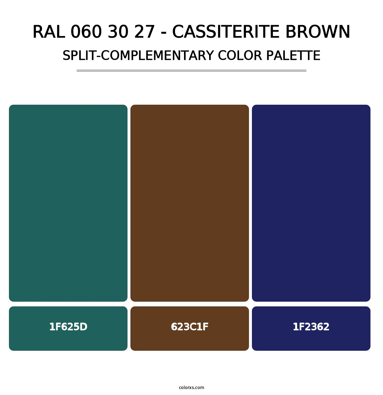 RAL 060 30 27 - Cassiterite Brown - Split-Complementary Color Palette