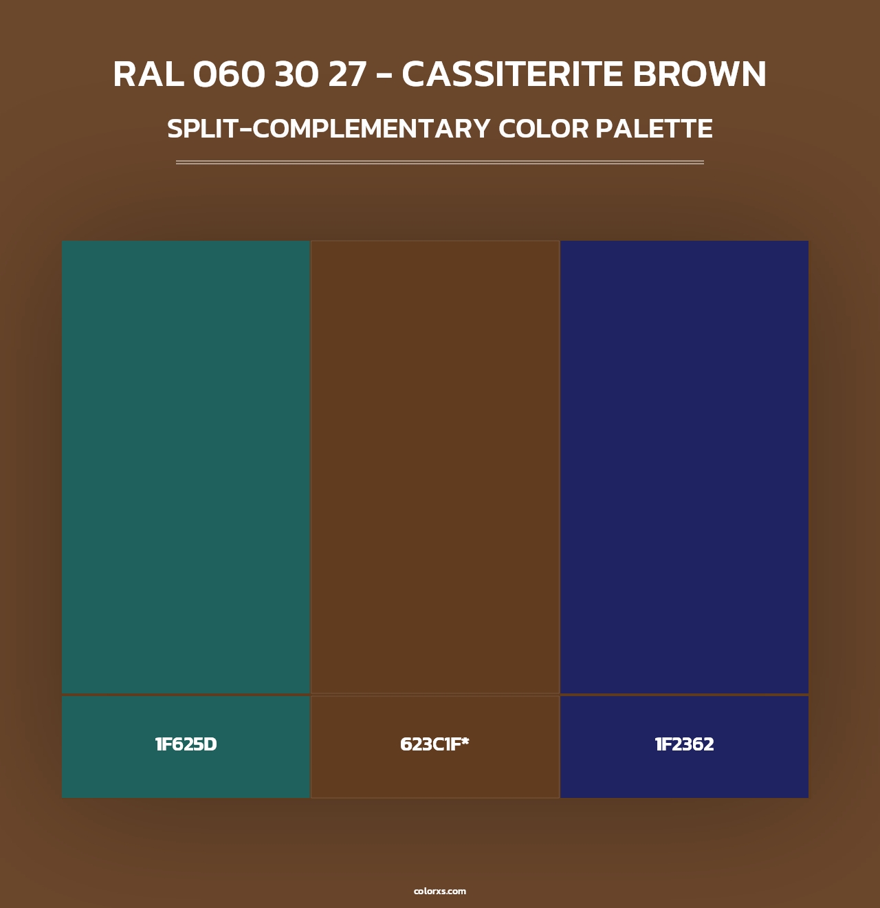 RAL 060 30 27 - Cassiterite Brown - Split-Complementary Color Palette