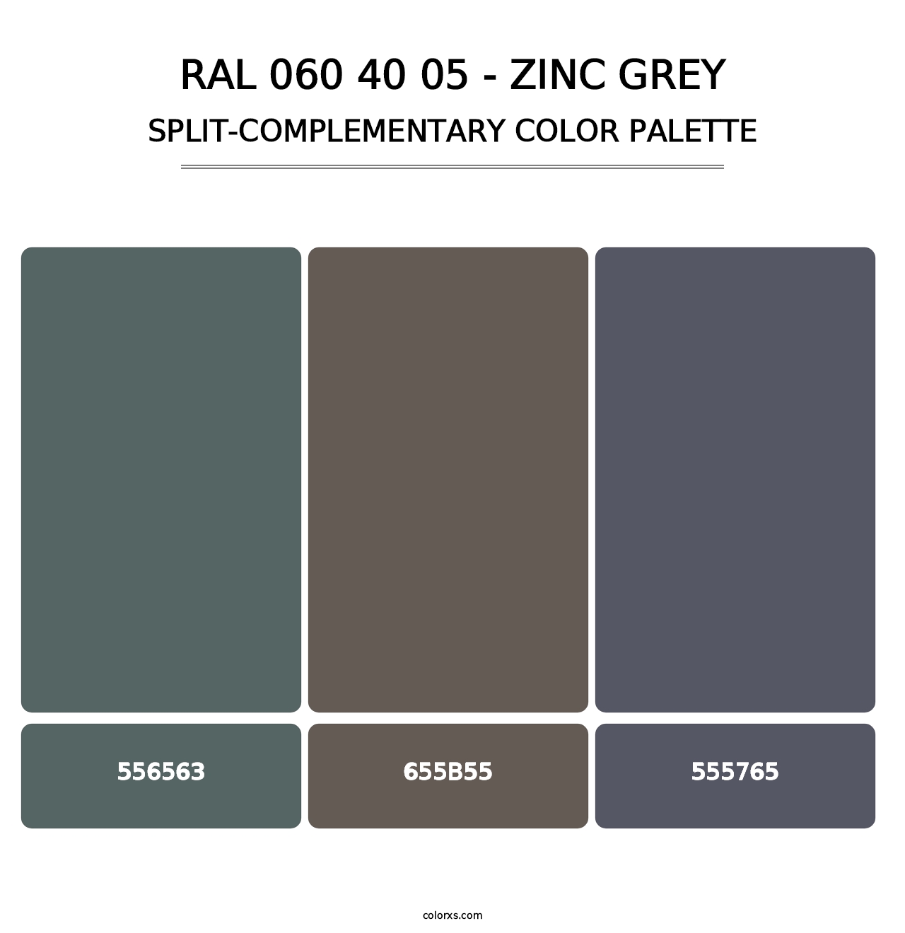 RAL 060 40 05 - Zinc Grey - Split-Complementary Color Palette