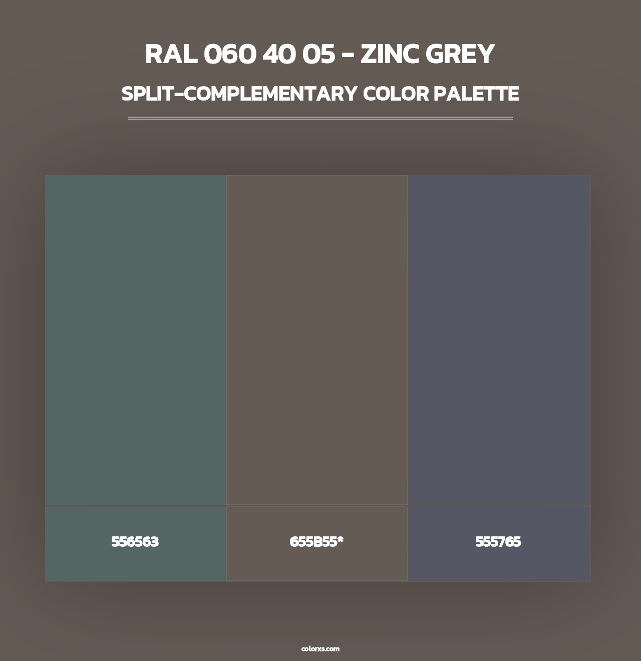 RAL 060 40 05 - Zinc Grey - Split-Complementary Color Palette