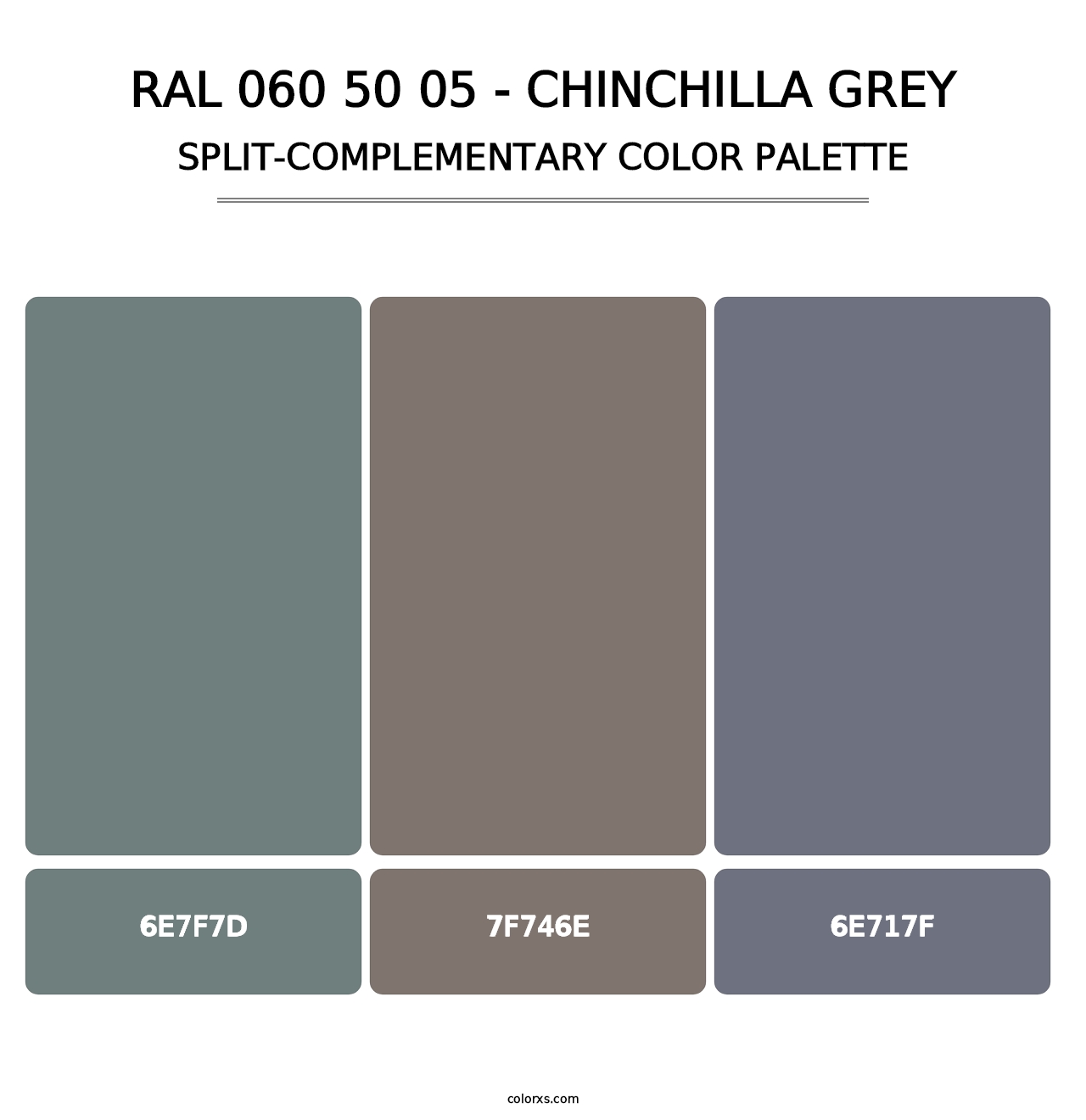 RAL 060 50 05 - Chinchilla Grey - Split-Complementary Color Palette
