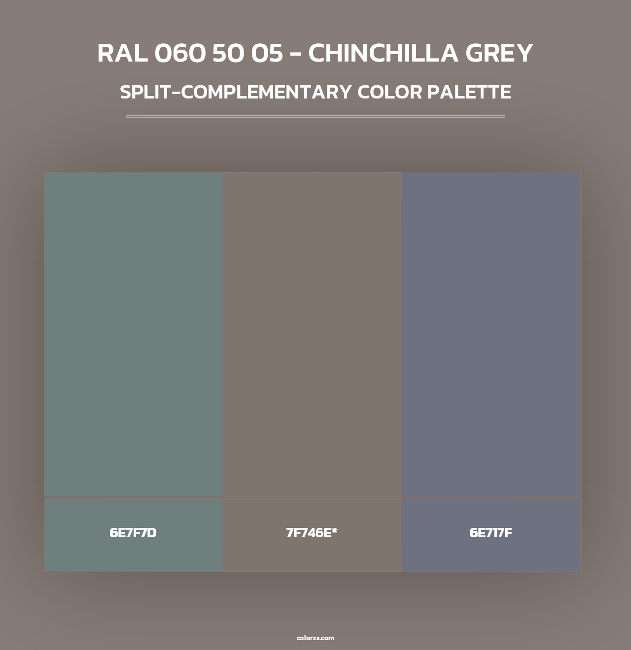 RAL 060 50 05 - Chinchilla Grey - Split-Complementary Color Palette