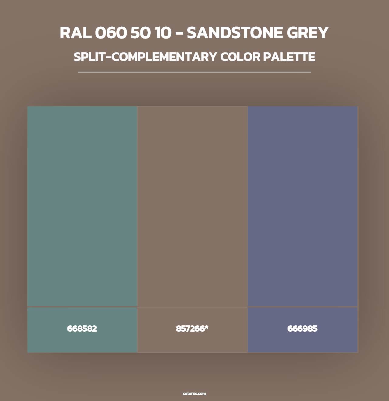 RAL 060 50 10 - Sandstone Grey - Split-Complementary Color Palette