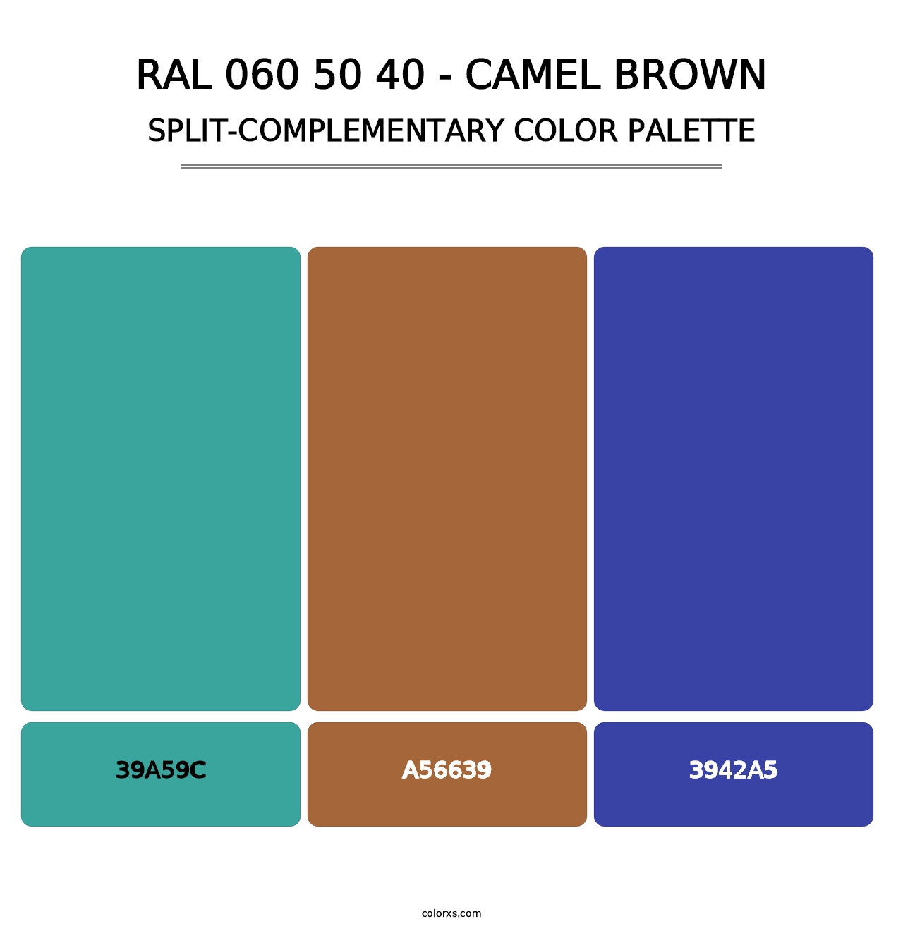 RAL 060 50 40 - Camel Brown - Split-Complementary Color Palette