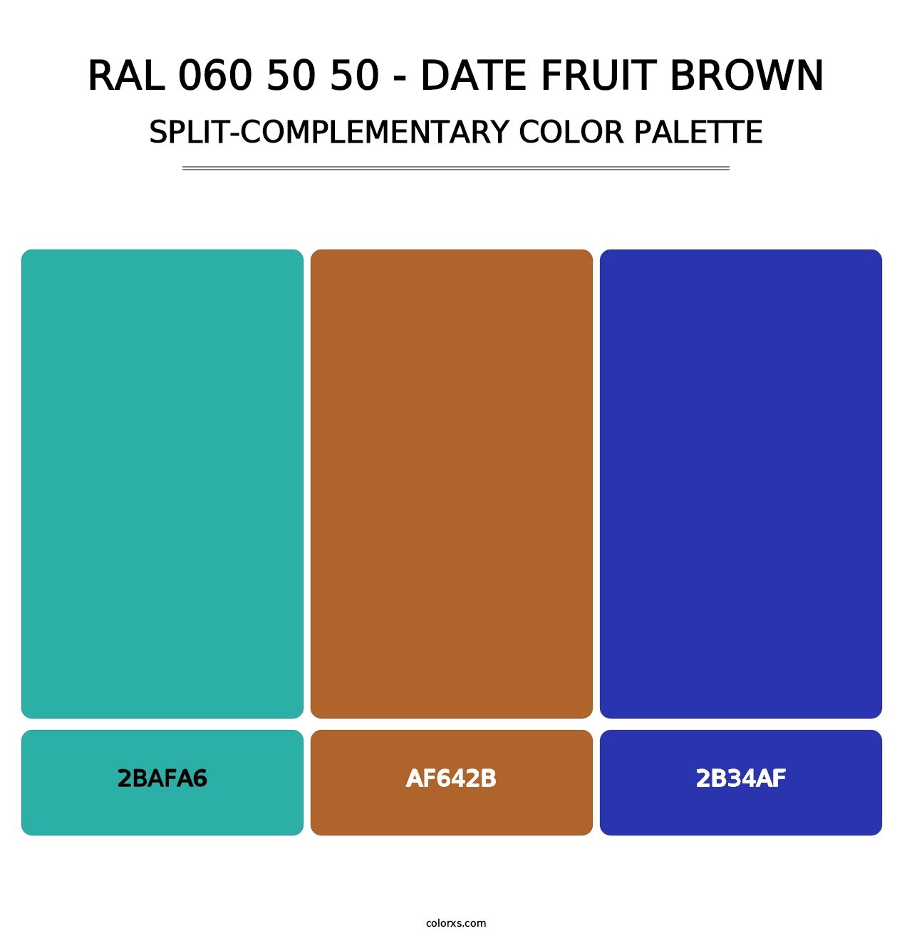 RAL 060 50 50 - Date Fruit Brown - Split-Complementary Color Palette