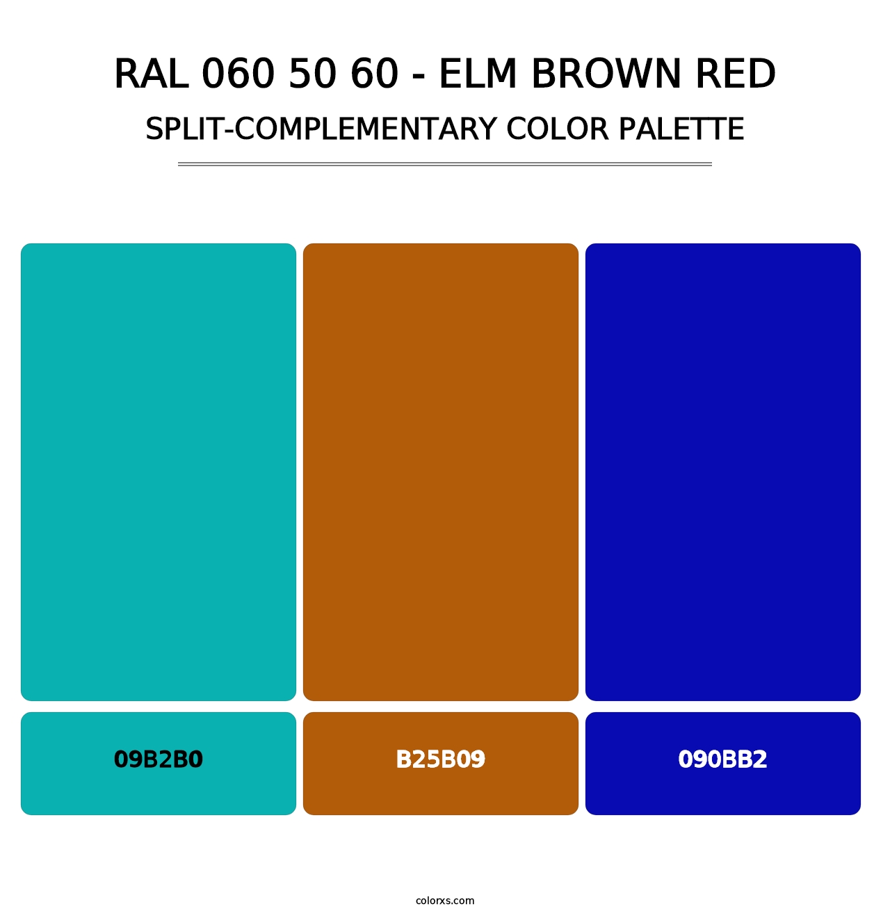 RAL 060 50 60 - Elm Brown Red - Split-Complementary Color Palette