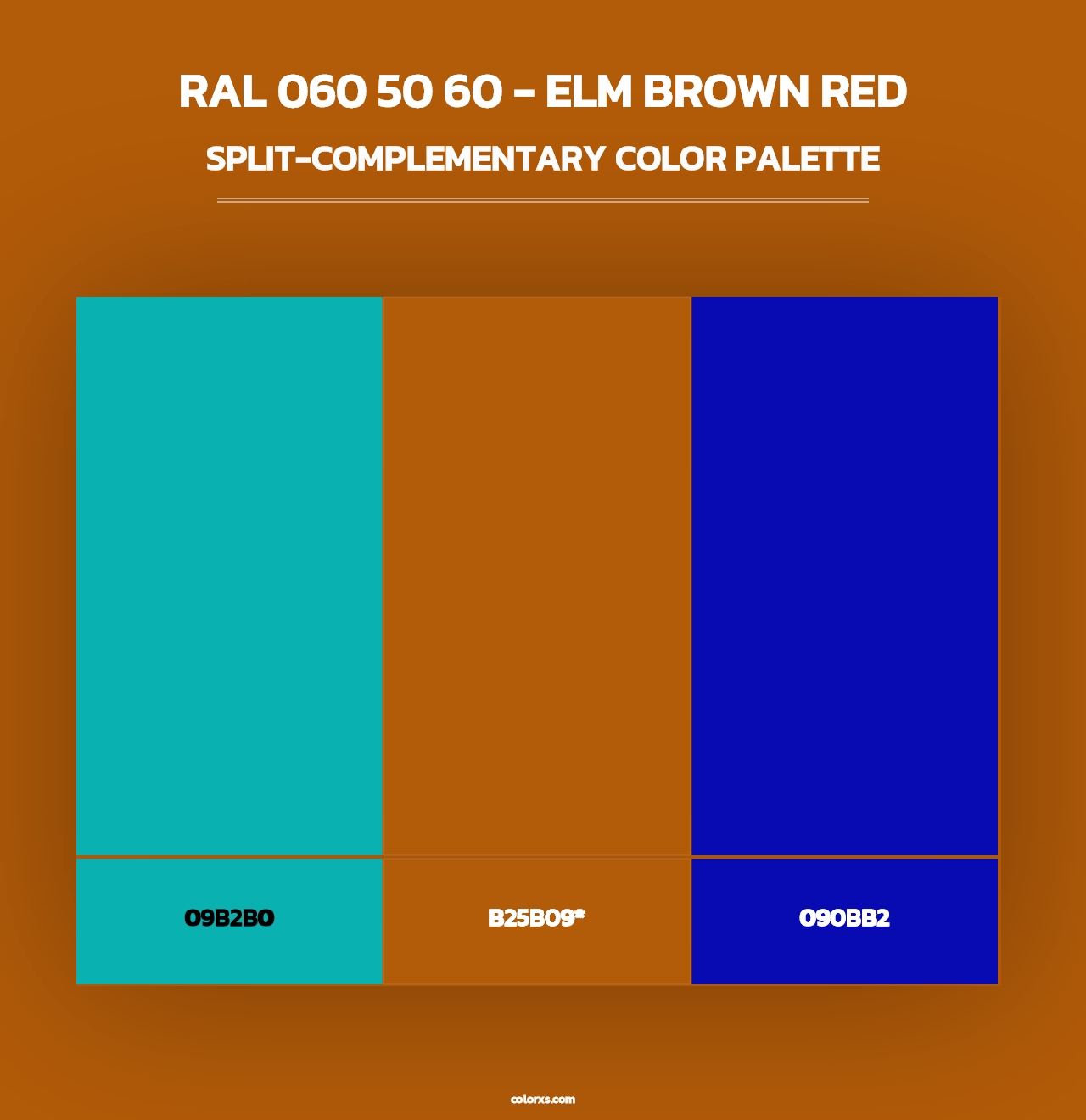 RAL 060 50 60 - Elm Brown Red - Split-Complementary Color Palette