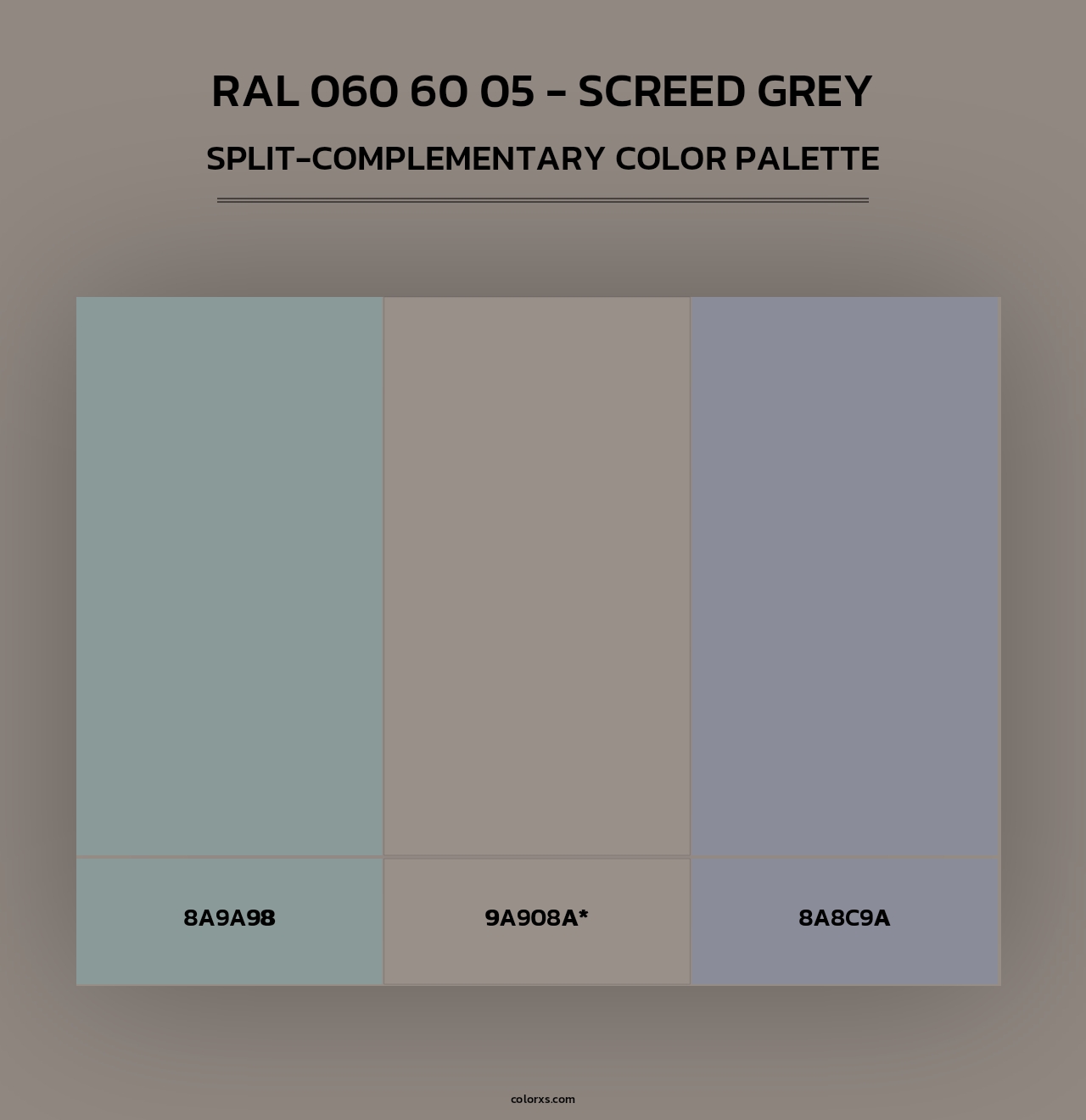 RAL 060 60 05 - Screed Grey - Split-Complementary Color Palette