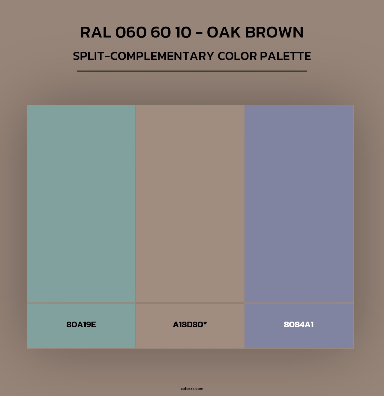 RAL 060 60 10 - Oak Brown - Split-Complementary Color Palette