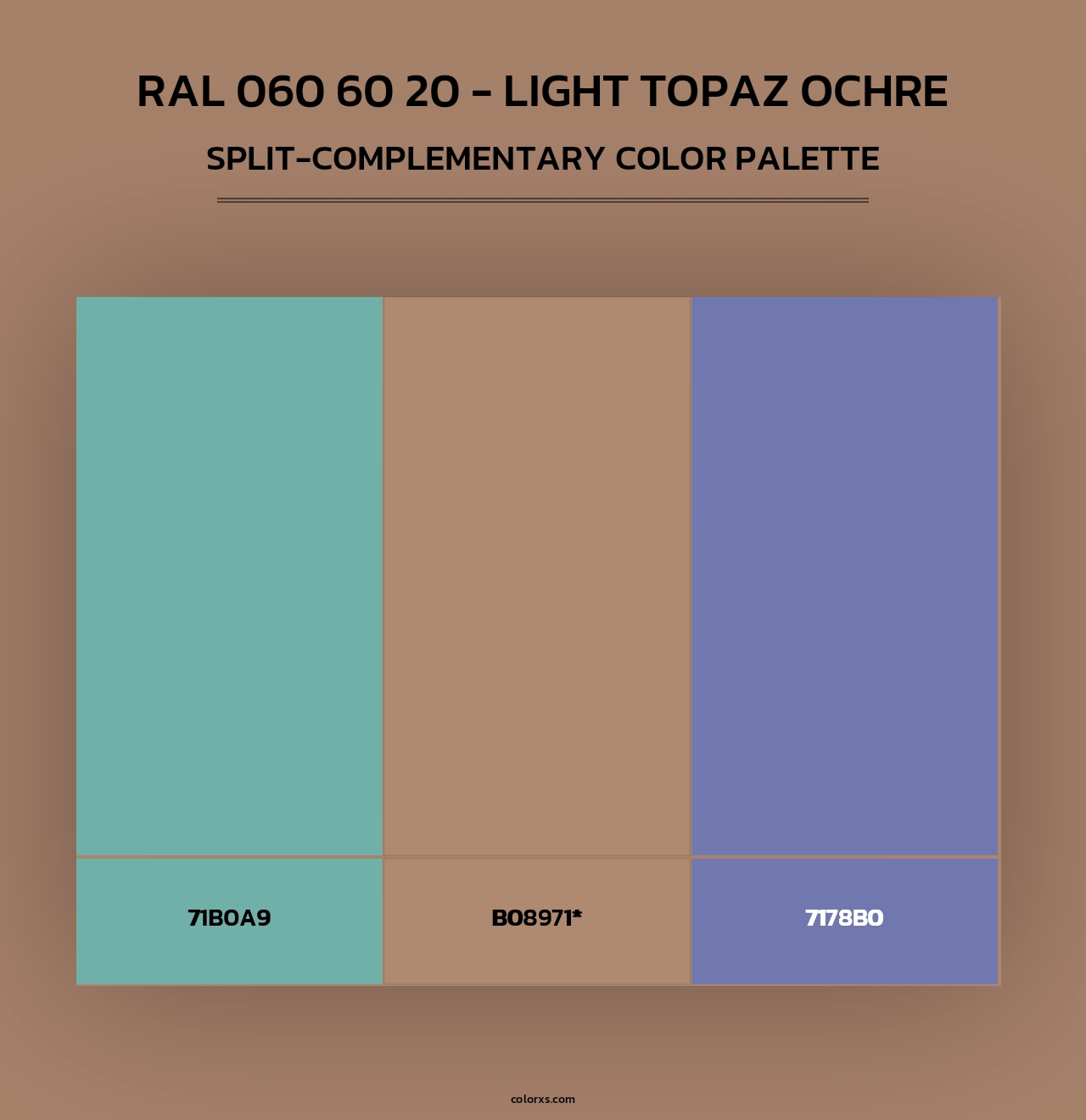 RAL 060 60 20 - Light Topaz Ochre - Split-Complementary Color Palette