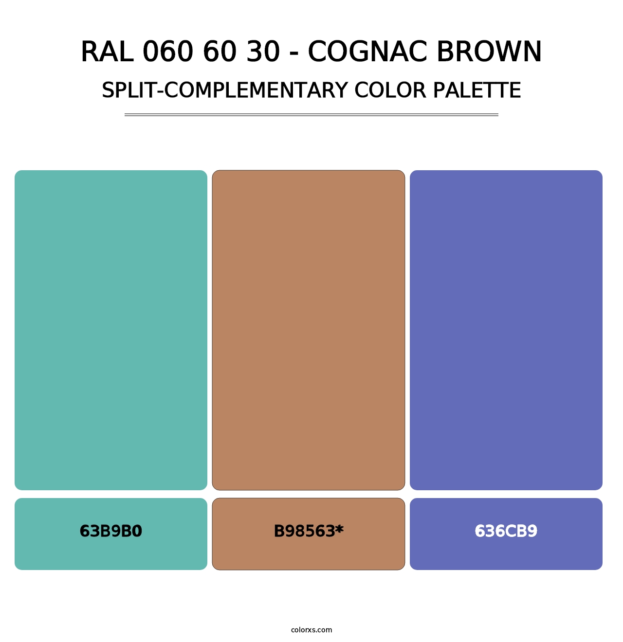 RAL 060 60 30 - Cognac Brown - Split-Complementary Color Palette