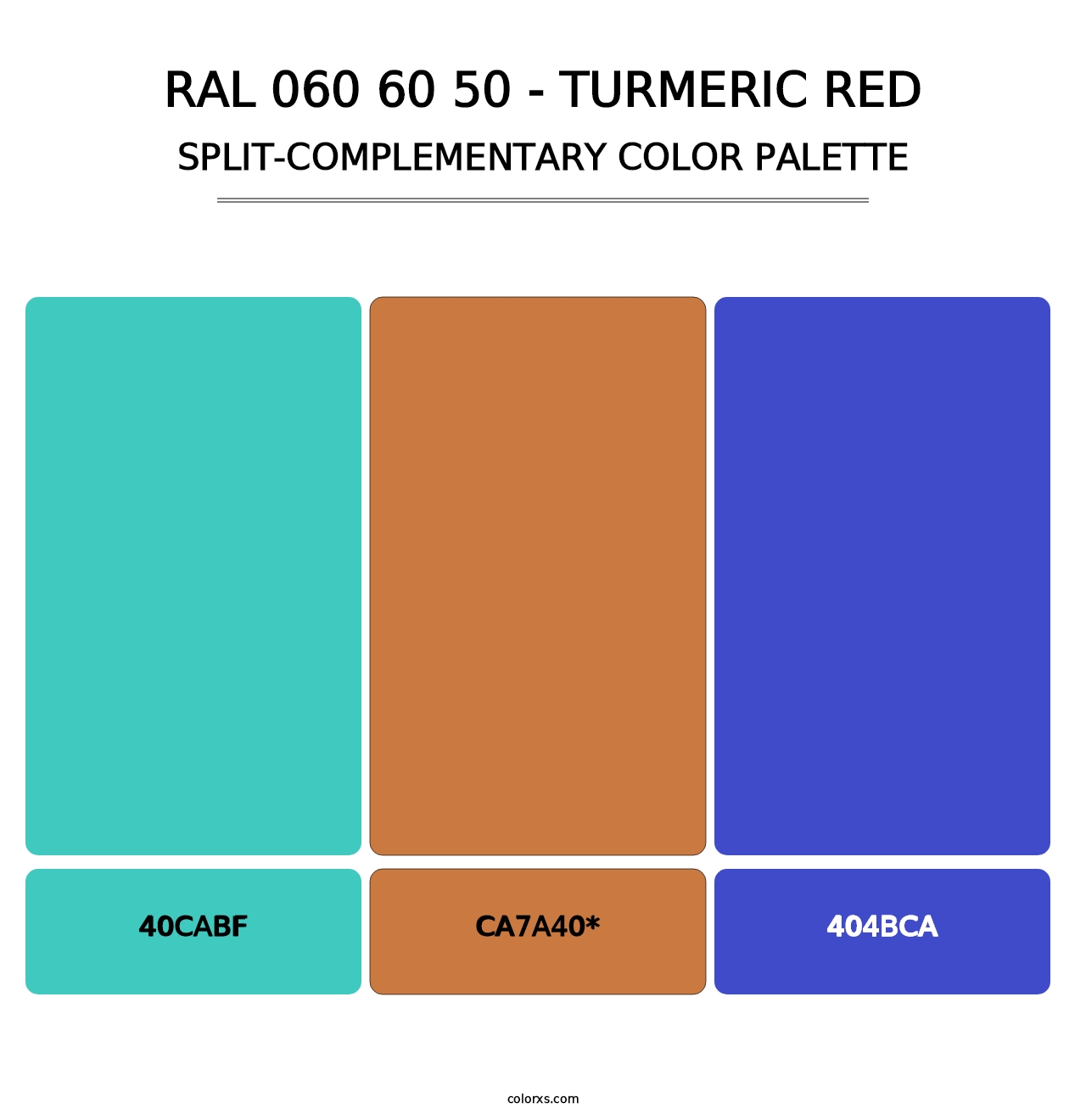 RAL 060 60 50 - Turmeric Red - Split-Complementary Color Palette