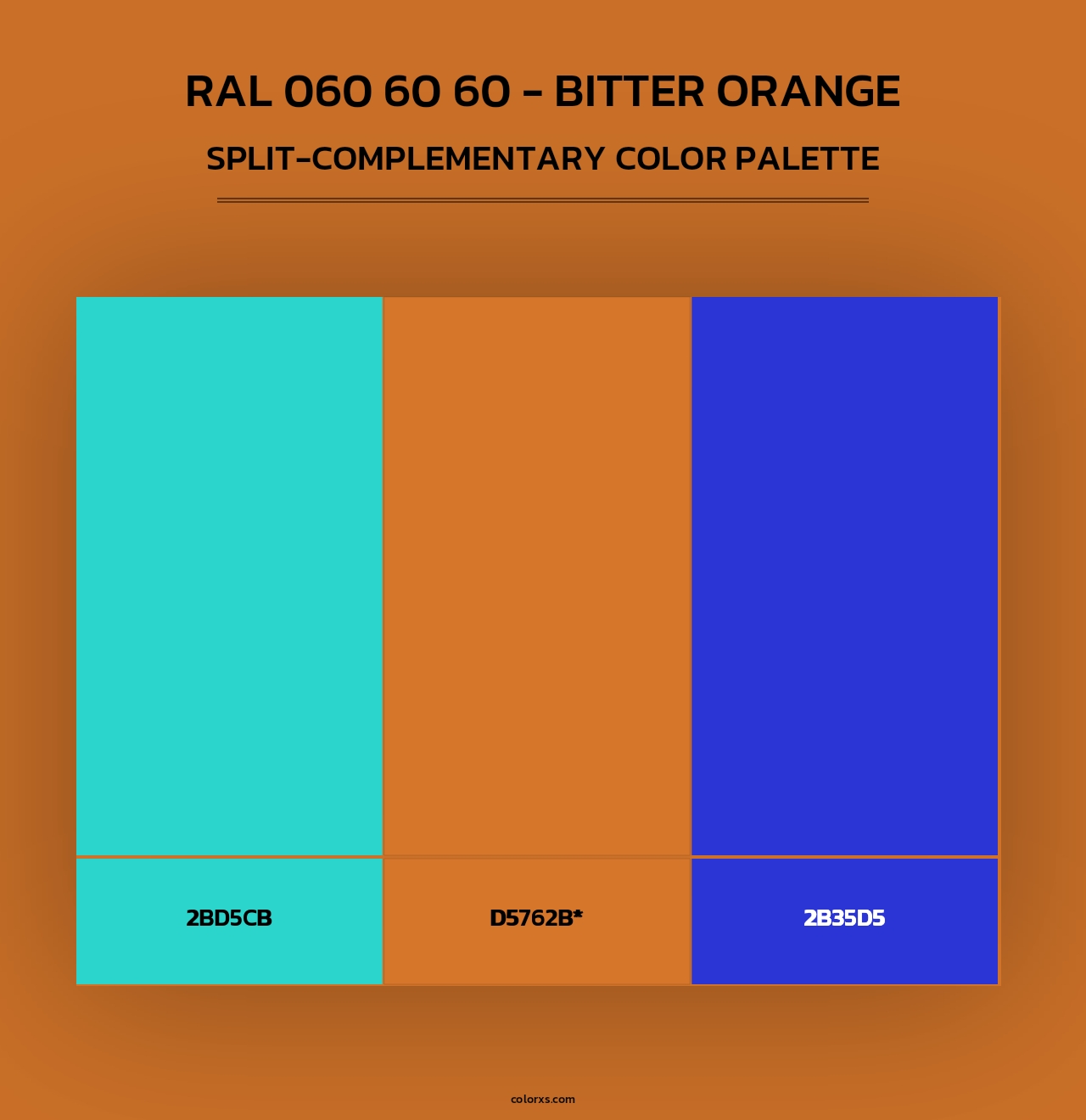 RAL 060 60 60 - Bitter Orange - Split-Complementary Color Palette