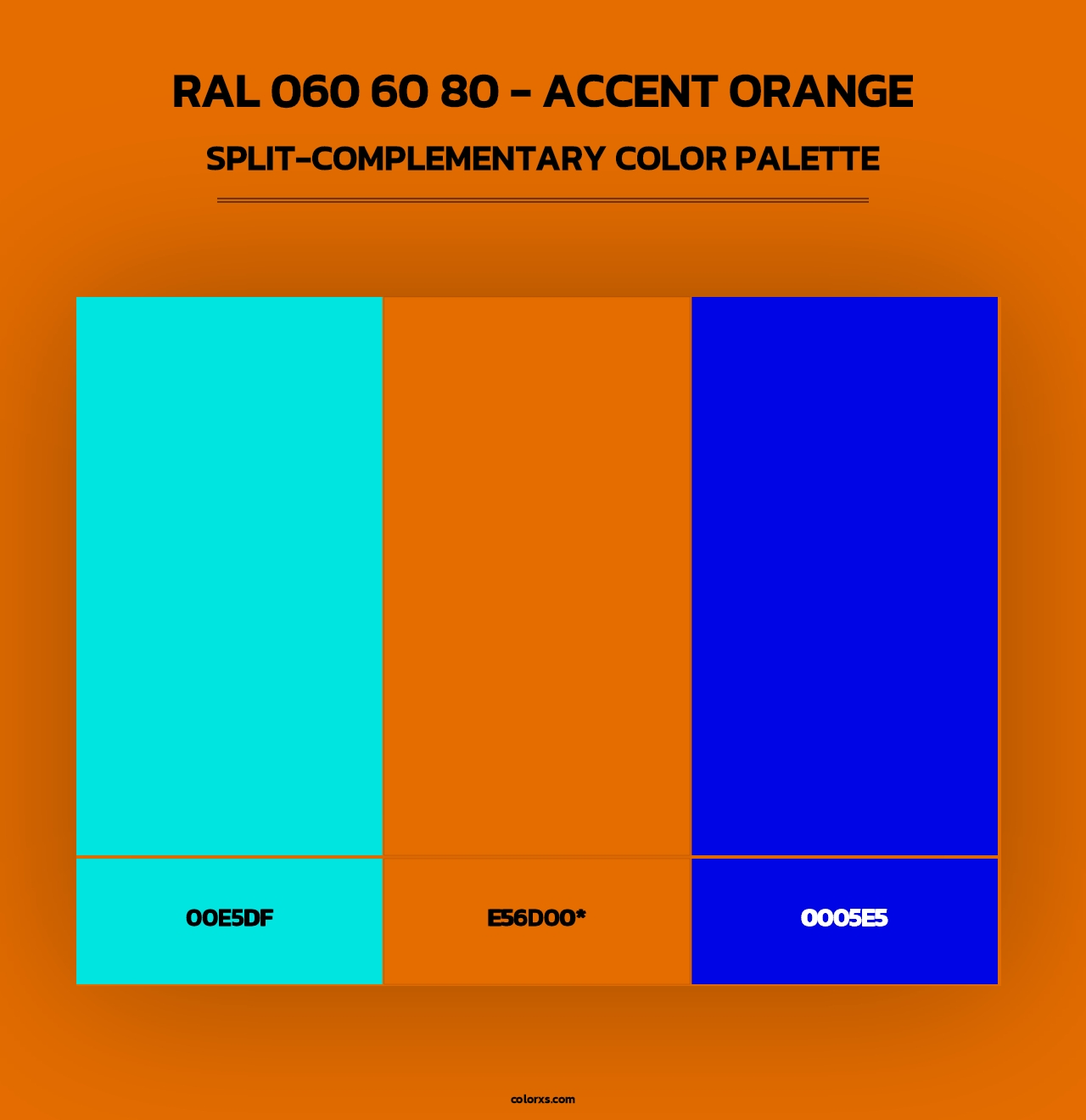 RAL 060 60 80 - Accent Orange - Split-Complementary Color Palette