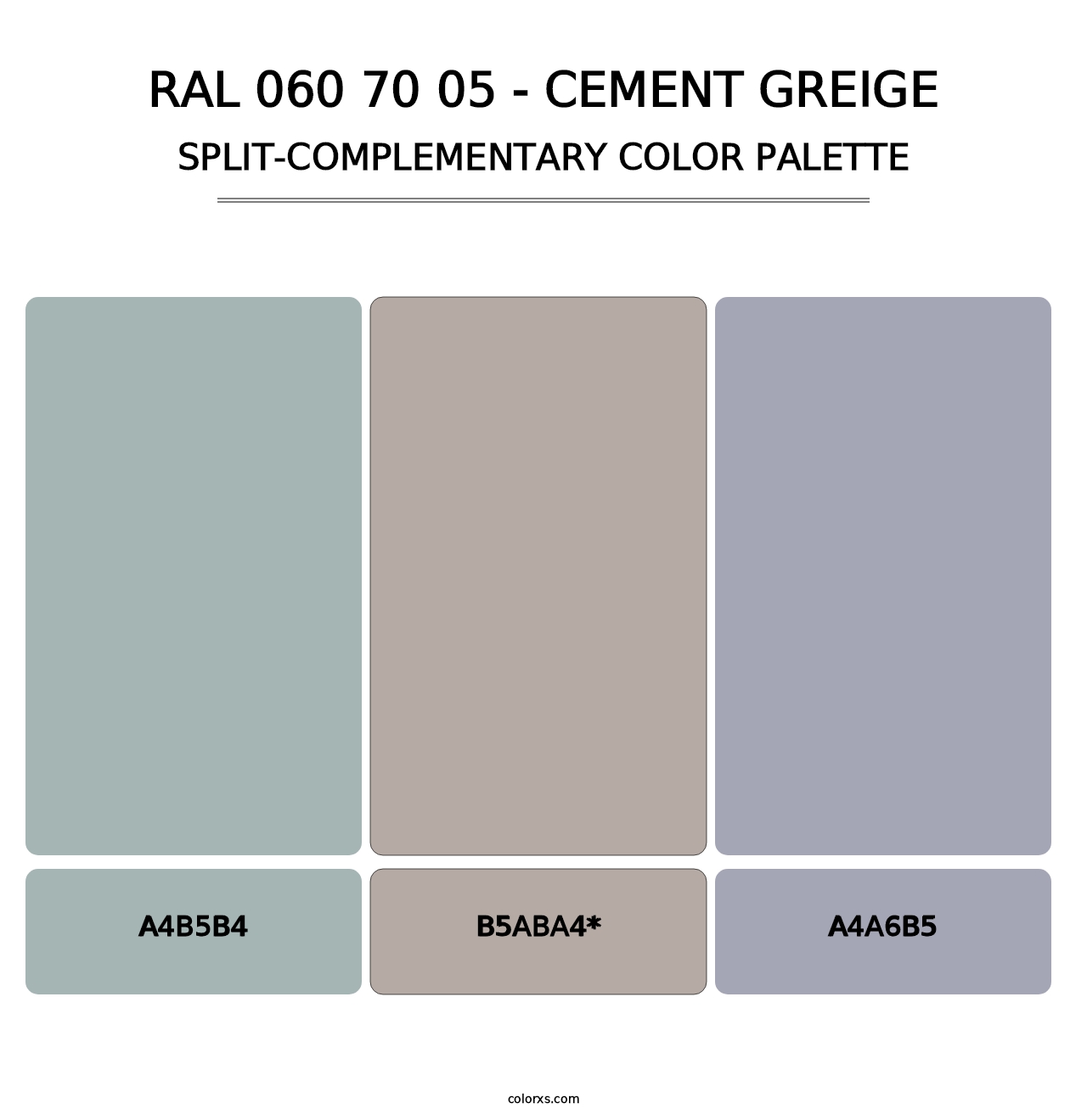 RAL 060 70 05 - Cement Greige - Split-Complementary Color Palette