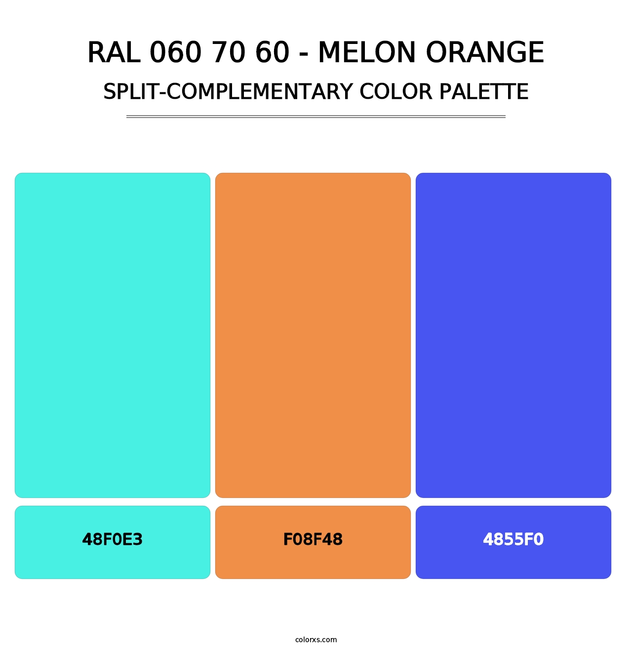 RAL 060 70 60 - Melon Orange - Split-Complementary Color Palette
