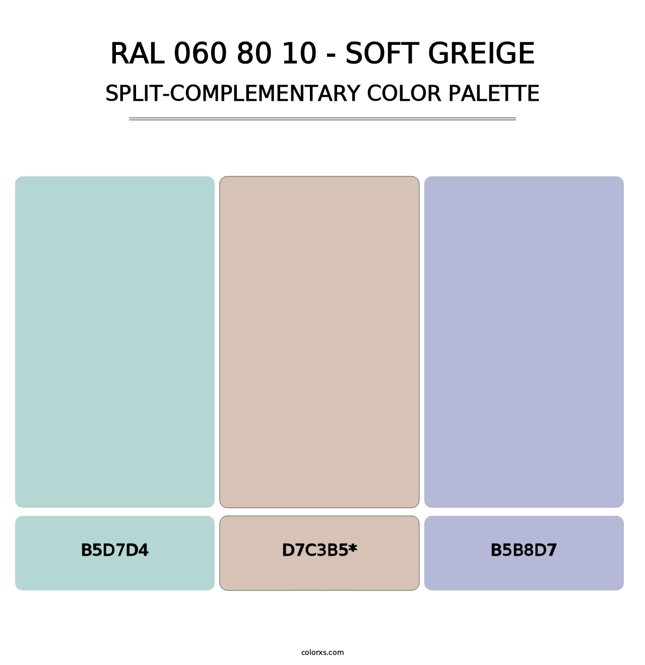 RAL 060 80 10 - Soft Greige - Split-Complementary Color Palette