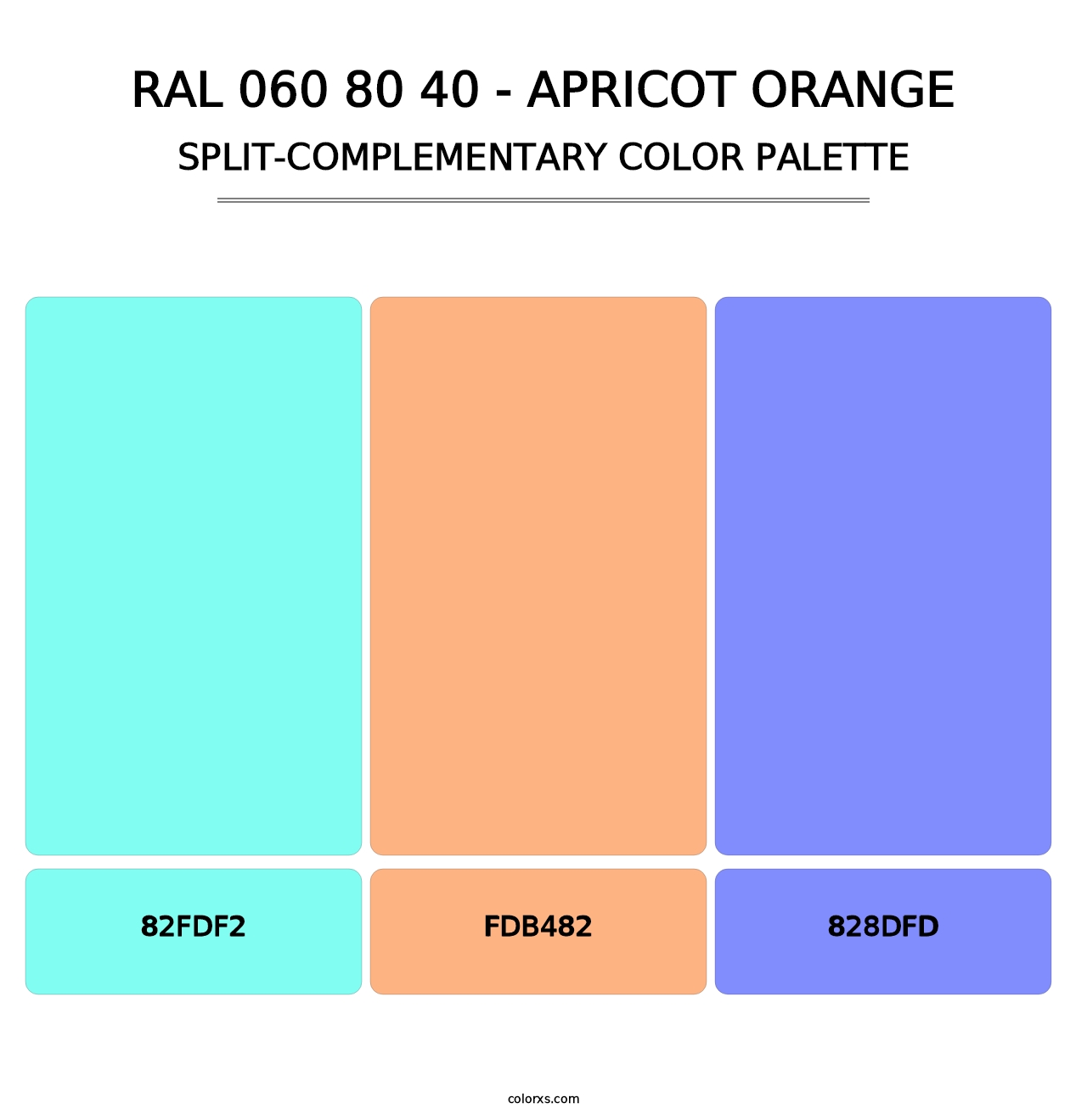 RAL 060 80 40 - Apricot Orange - Split-Complementary Color Palette