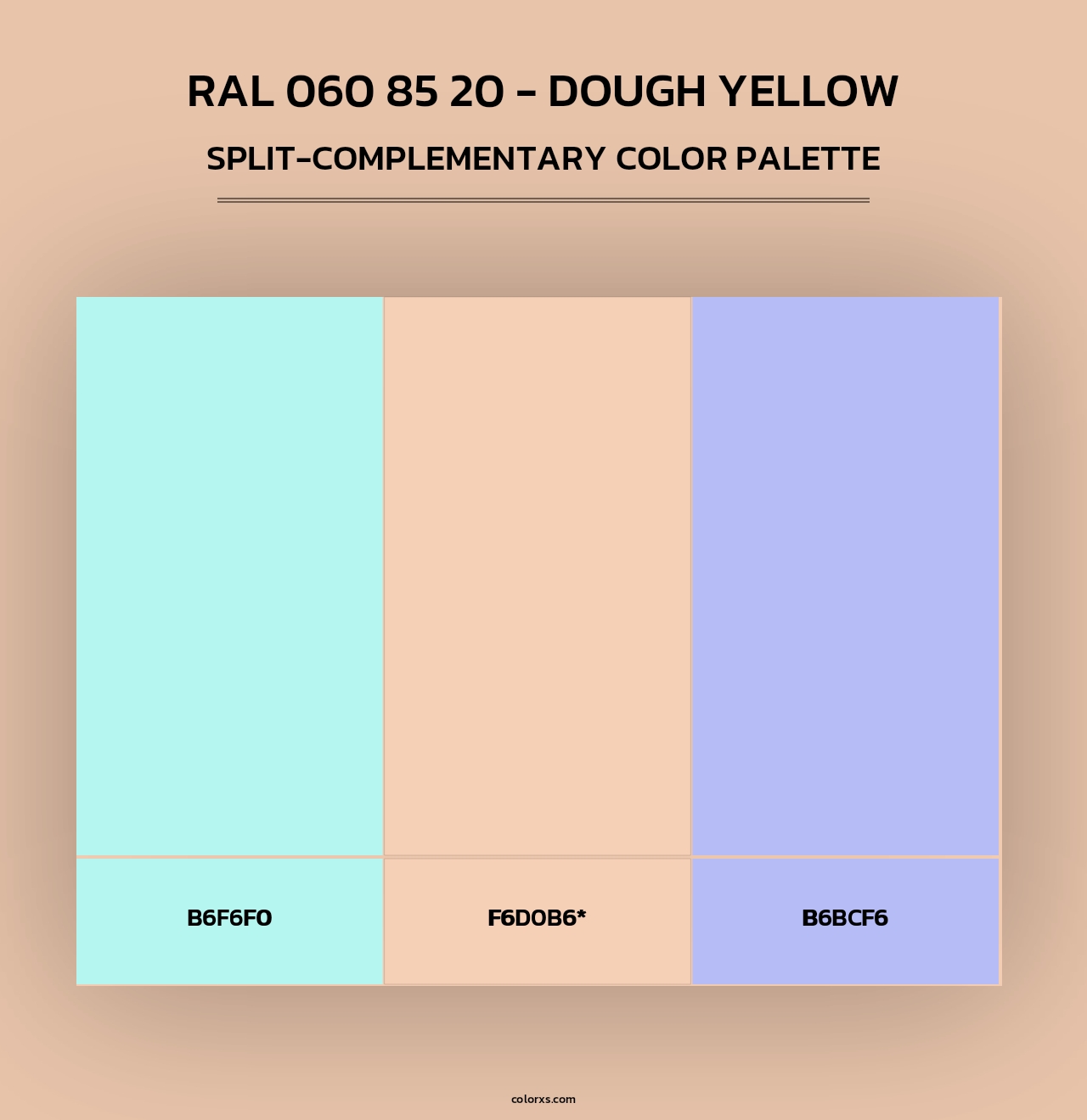 RAL 060 85 20 - Dough Yellow - Split-Complementary Color Palette