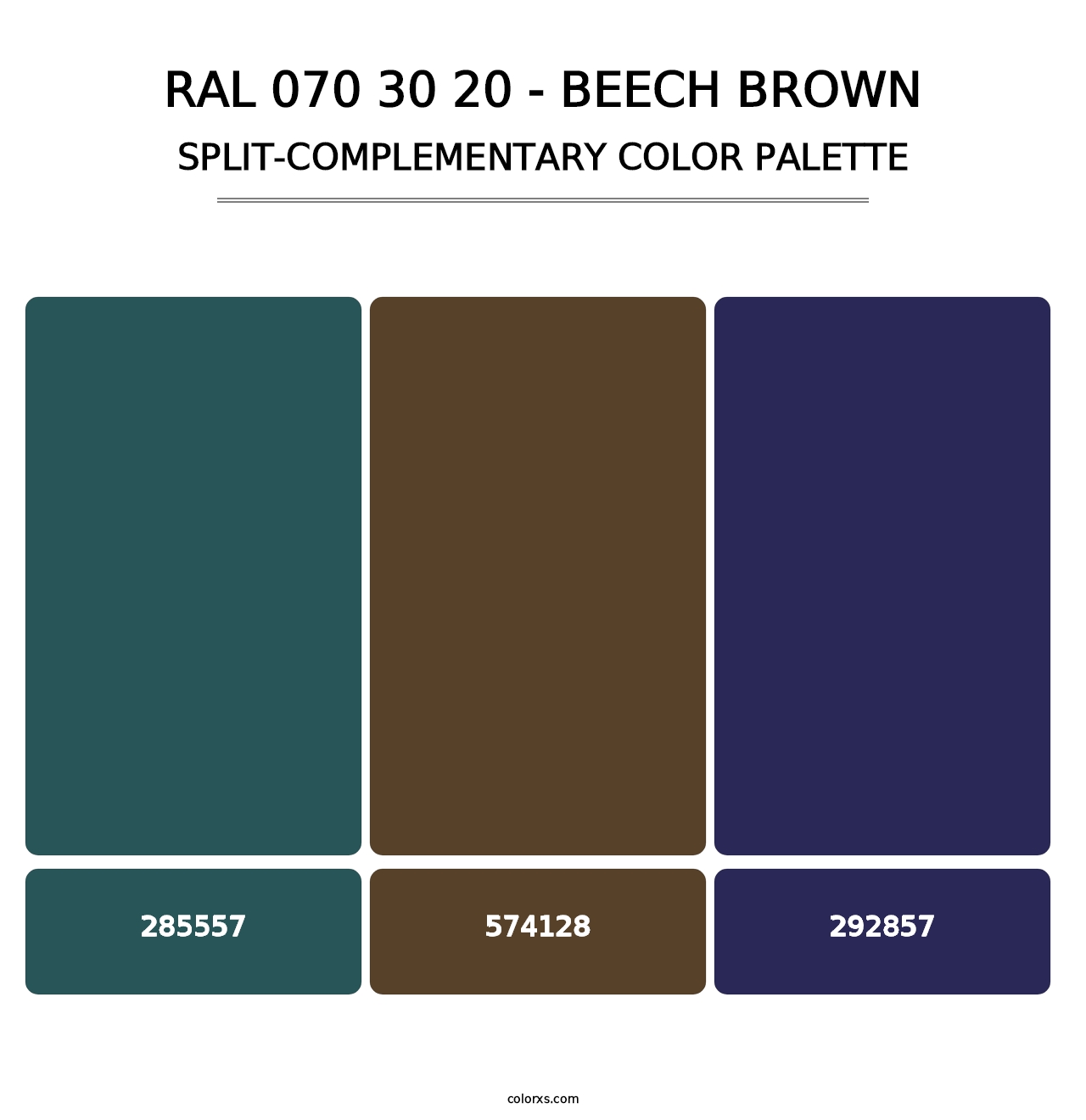 RAL 070 30 20 - Beech Brown - Split-Complementary Color Palette