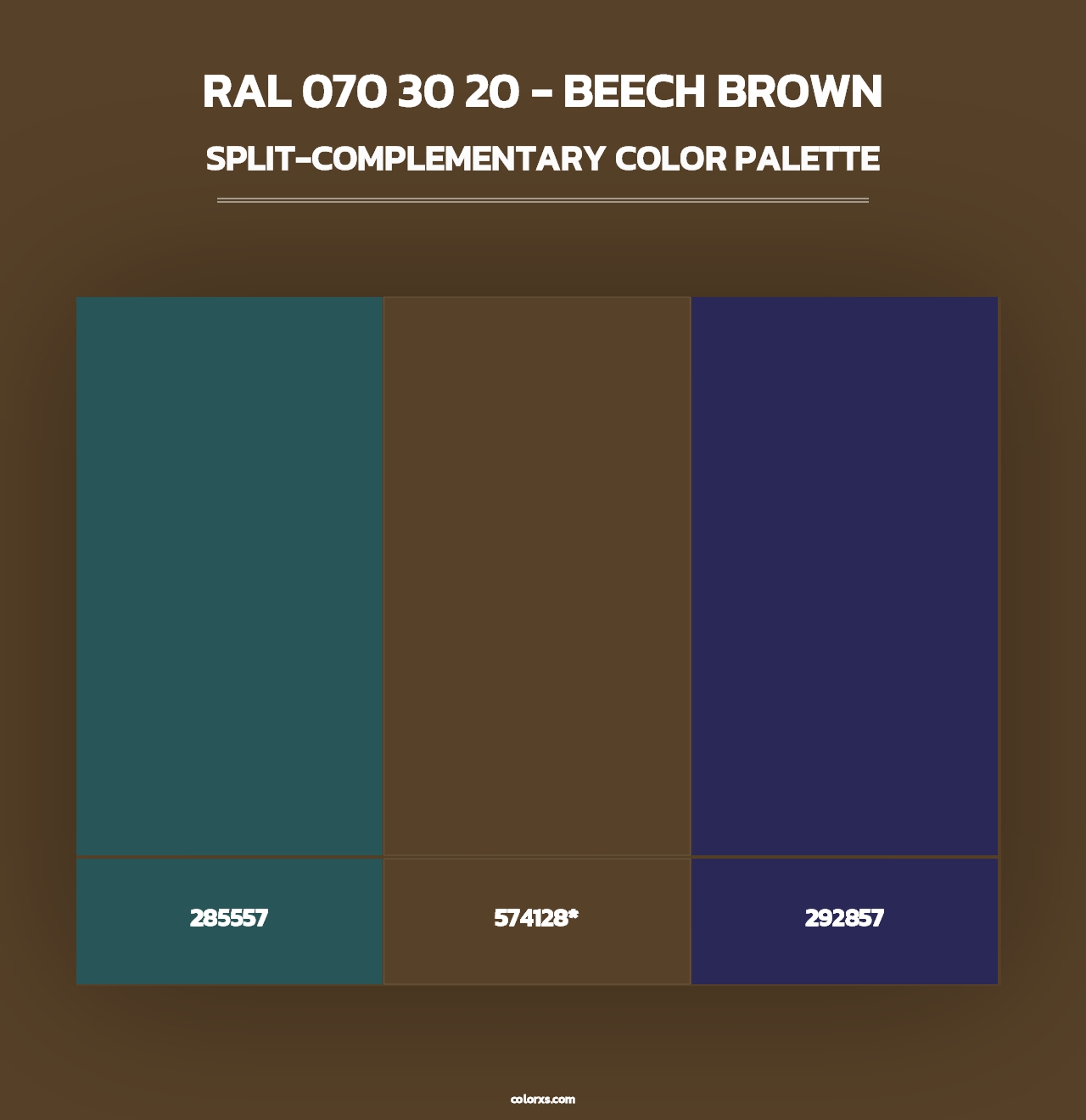 RAL 070 30 20 - Beech Brown - Split-Complementary Color Palette
