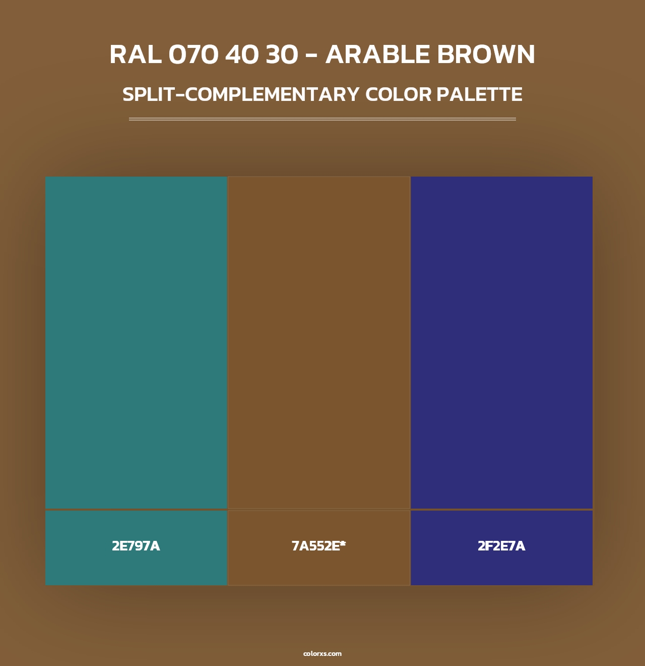 RAL 070 40 30 - Arable Brown - Split-Complementary Color Palette